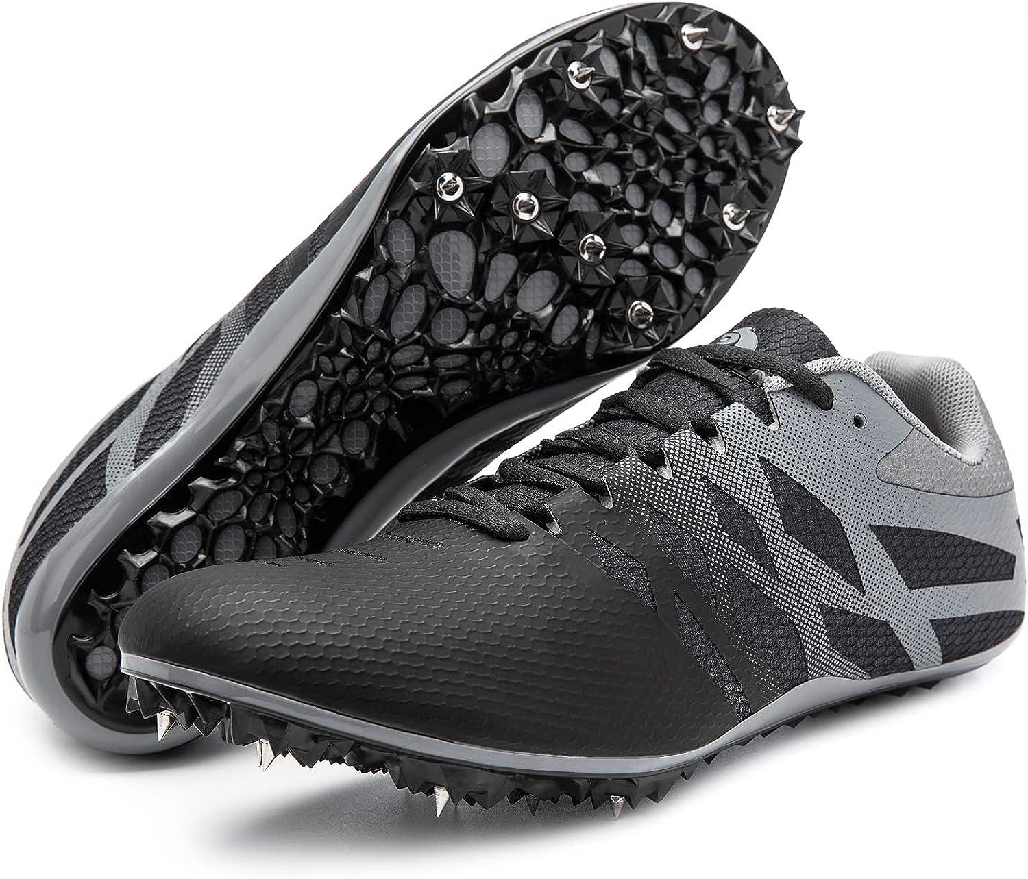  kcross Track Shoes Men Womens Track Spikes Shoes, Track Spikes  Men, Track and Field Shoes for Sprinting, Track Cleats for Kids Boys Youth  Black