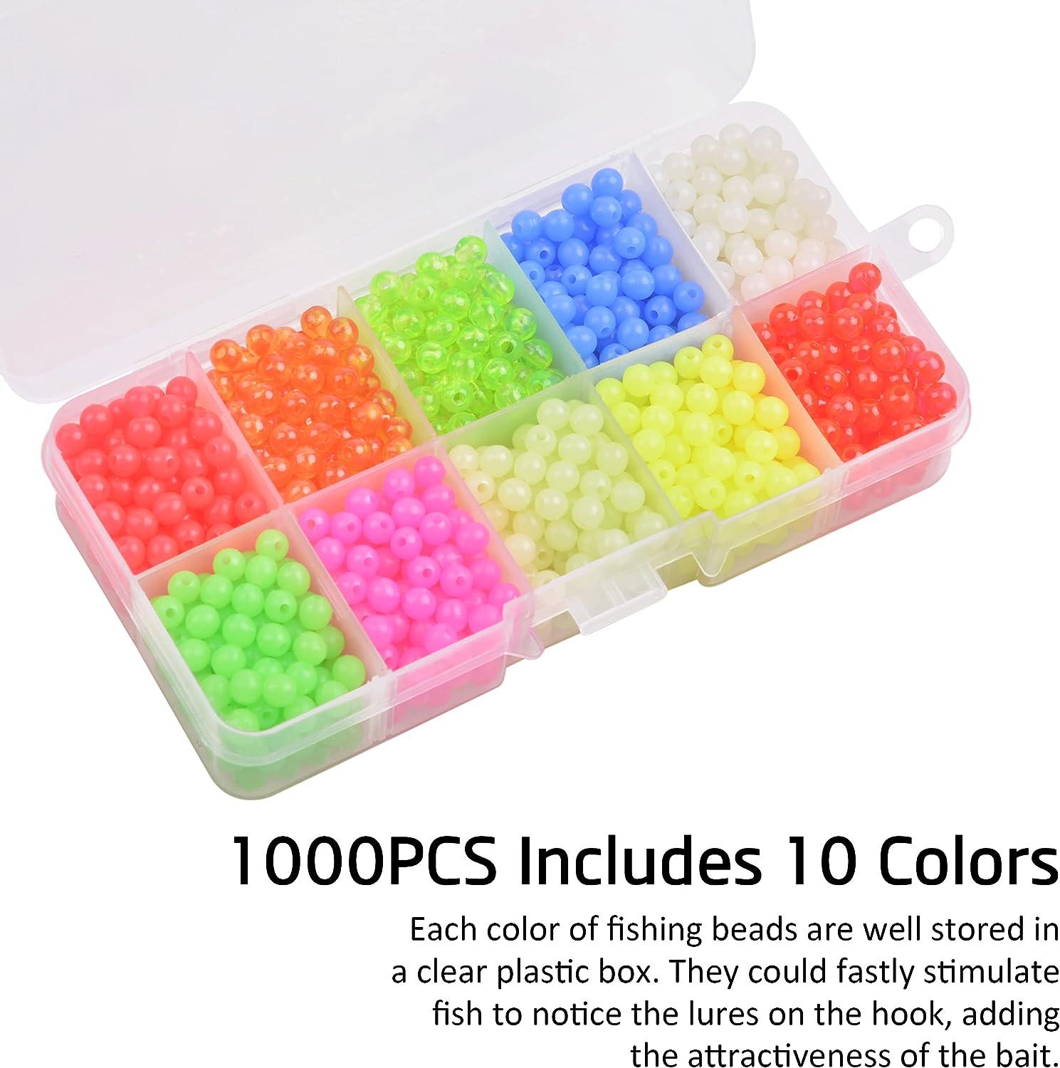 OROOTL Fishing Beads Assorted Kit - 1000pcs 5mm Round Float Glow