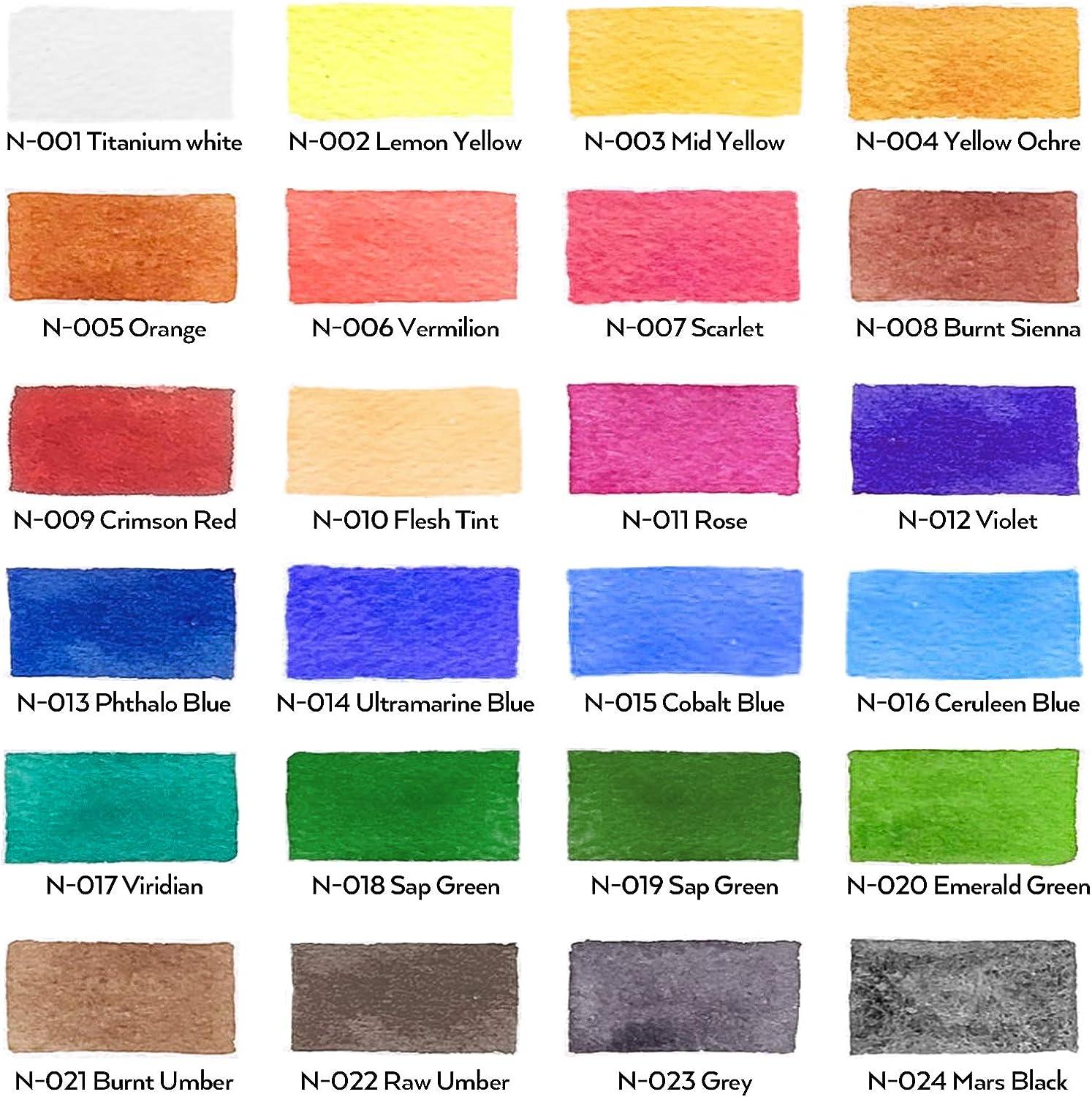 Nicpro 32 Colors Outdoor Acrylic Paint Bulk with Brush and Sponge