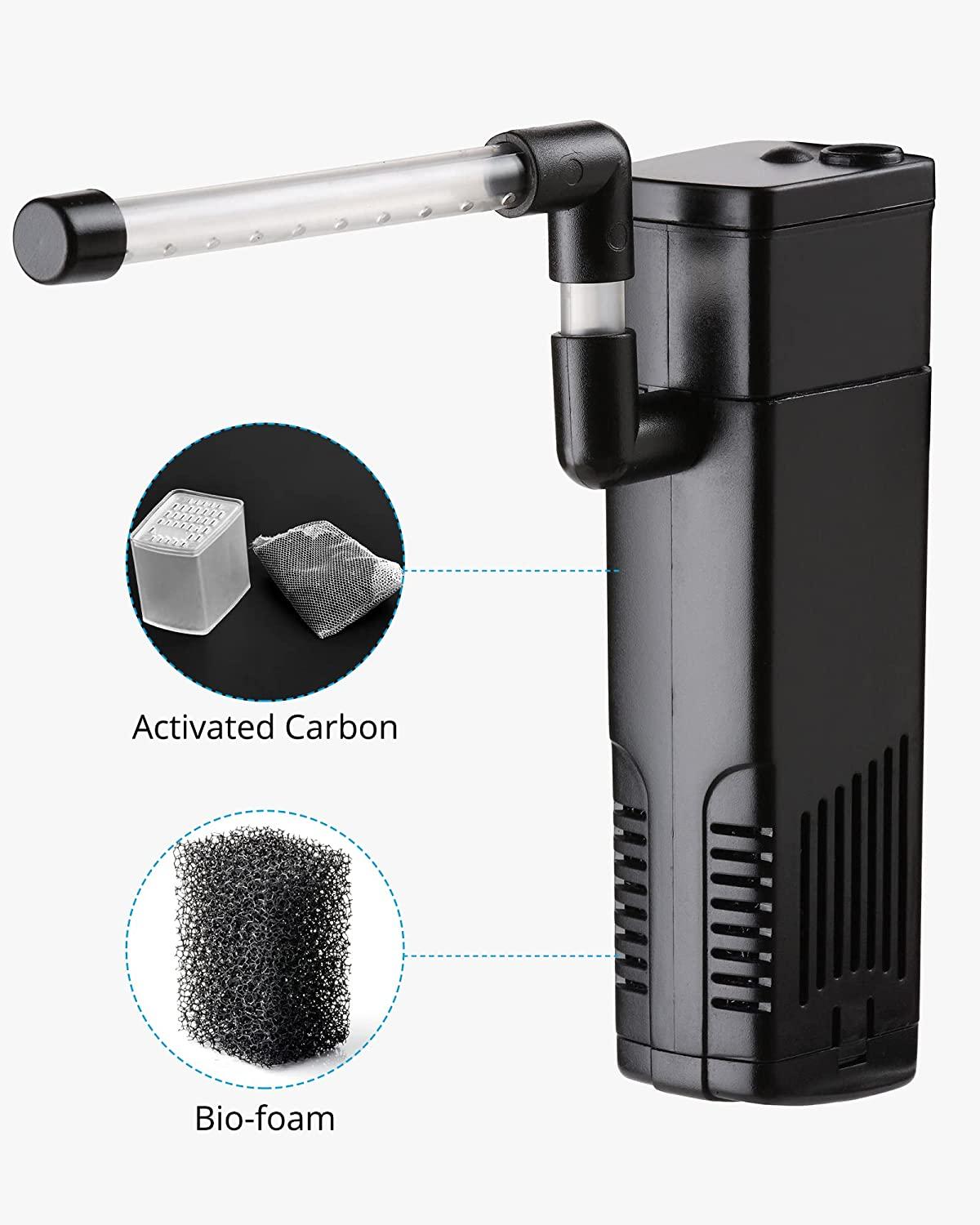 NICREW Aquarium Internal Filter Submersible Power Filter with Aeration System for 25 Gallon