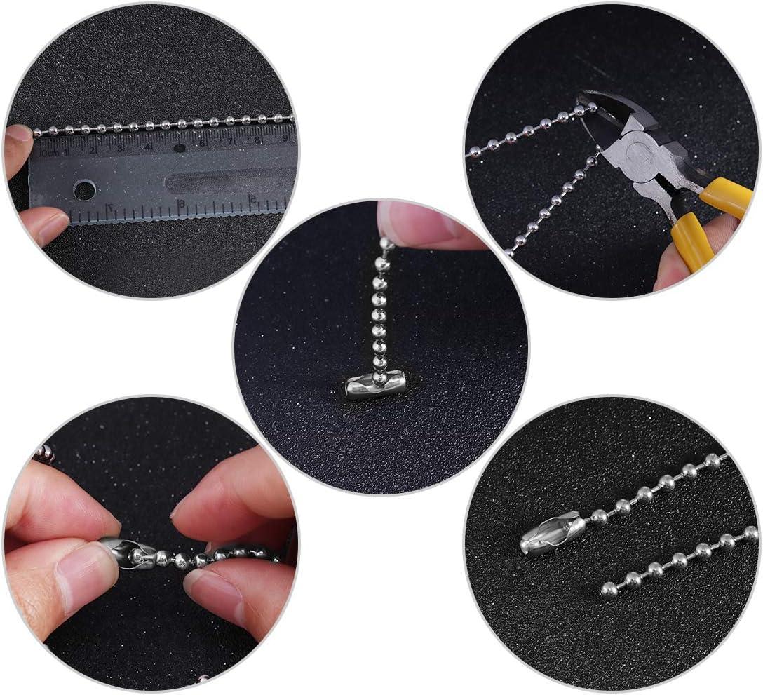 10 Feet Stainless Steel Ball Bead Chain with 30 Pieces Matching Connectors(3meters  2.4mm Ball Chain + 30 Connectors)