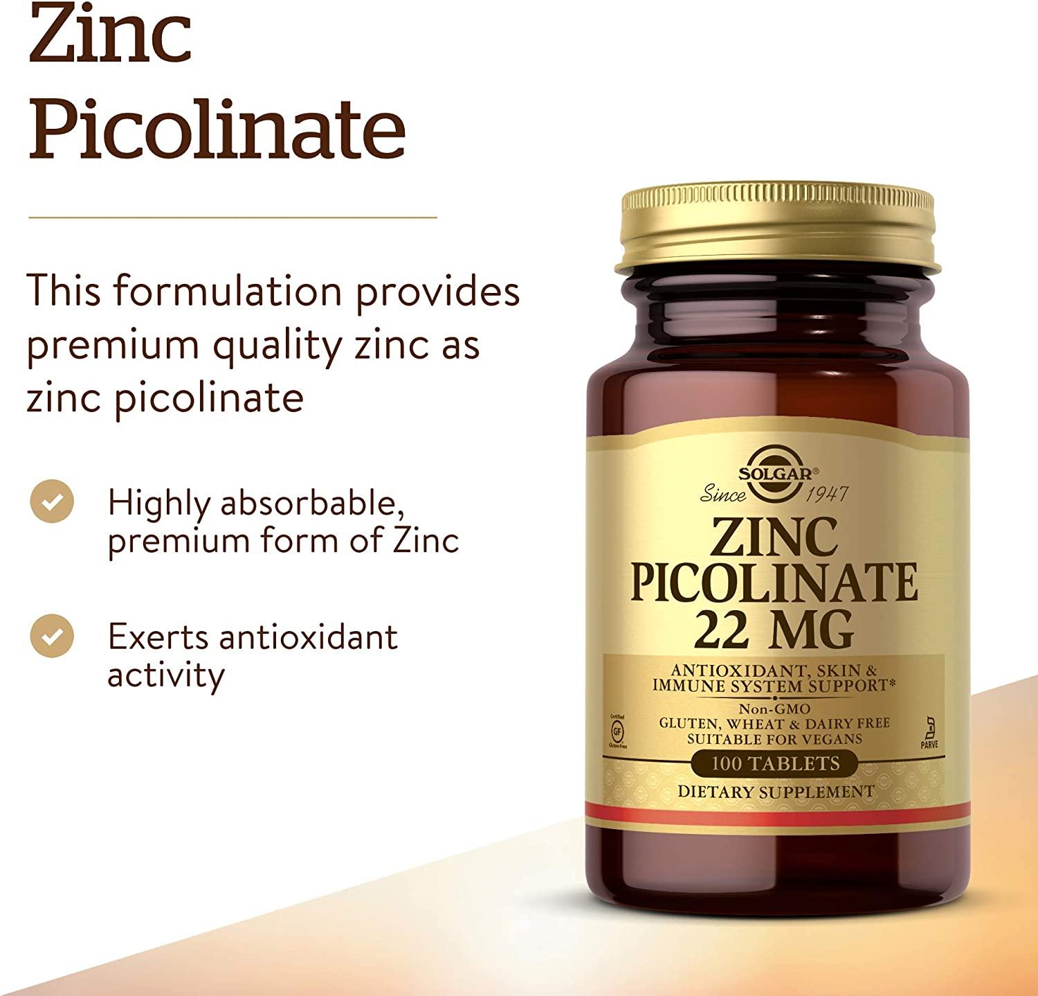 Solgar Zinc Picolinate 100 Tablets