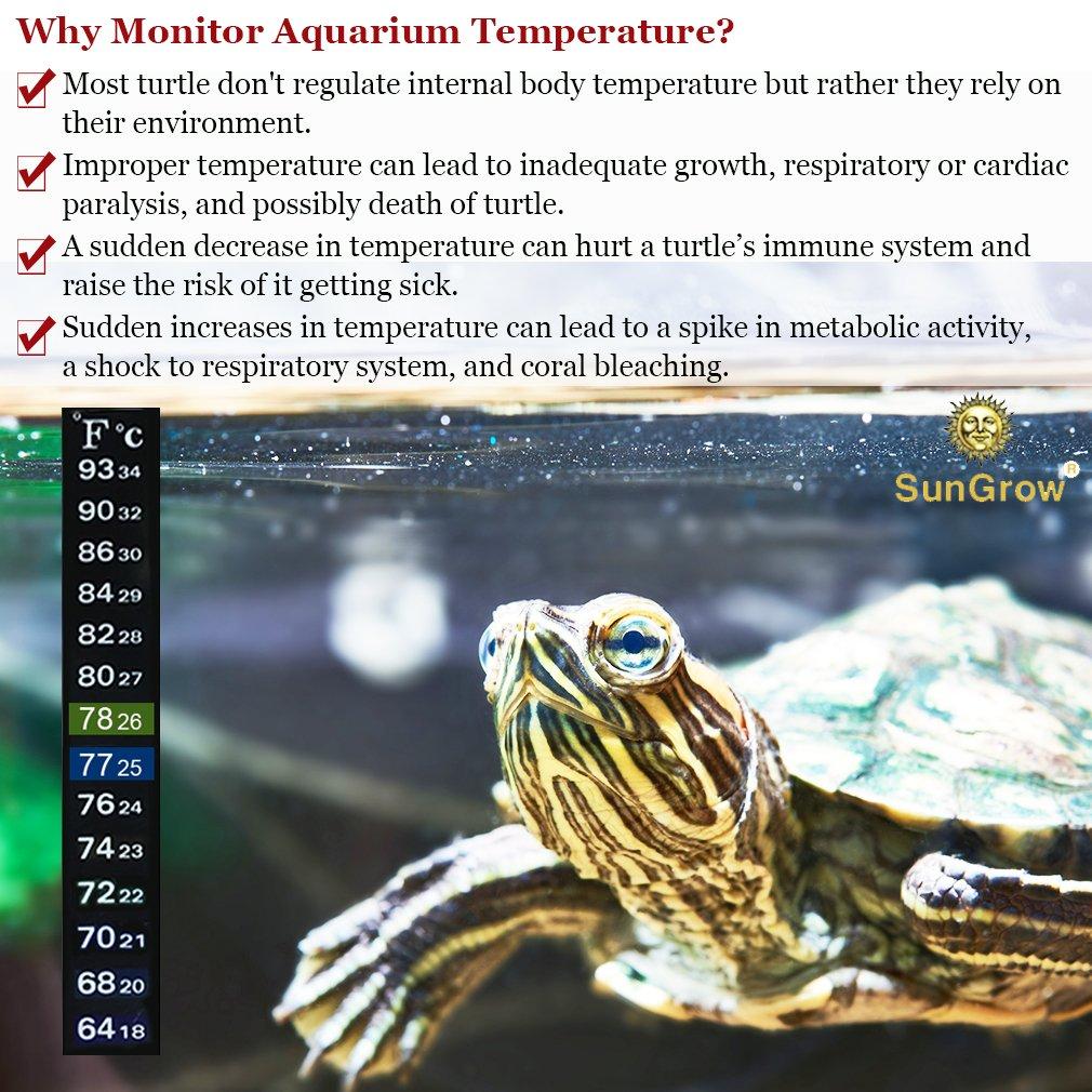 SunGrow Aquarium Sticker Thermometer, Precise Measurement of Tanks  Temperature, Ideal for Fish, Shrimps & Turtles, Peel & Stick Installation,  2 Color Indicators