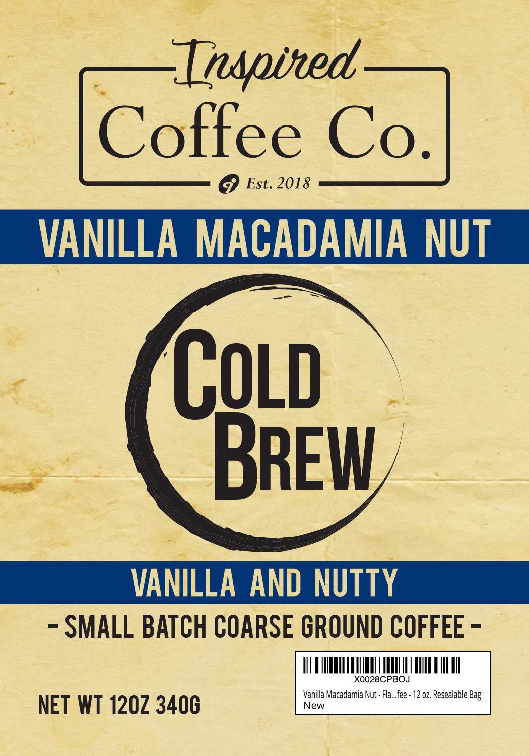Vanilla Macadamia Nut Flavored Cold Brew Coffee Grounds Inspired
