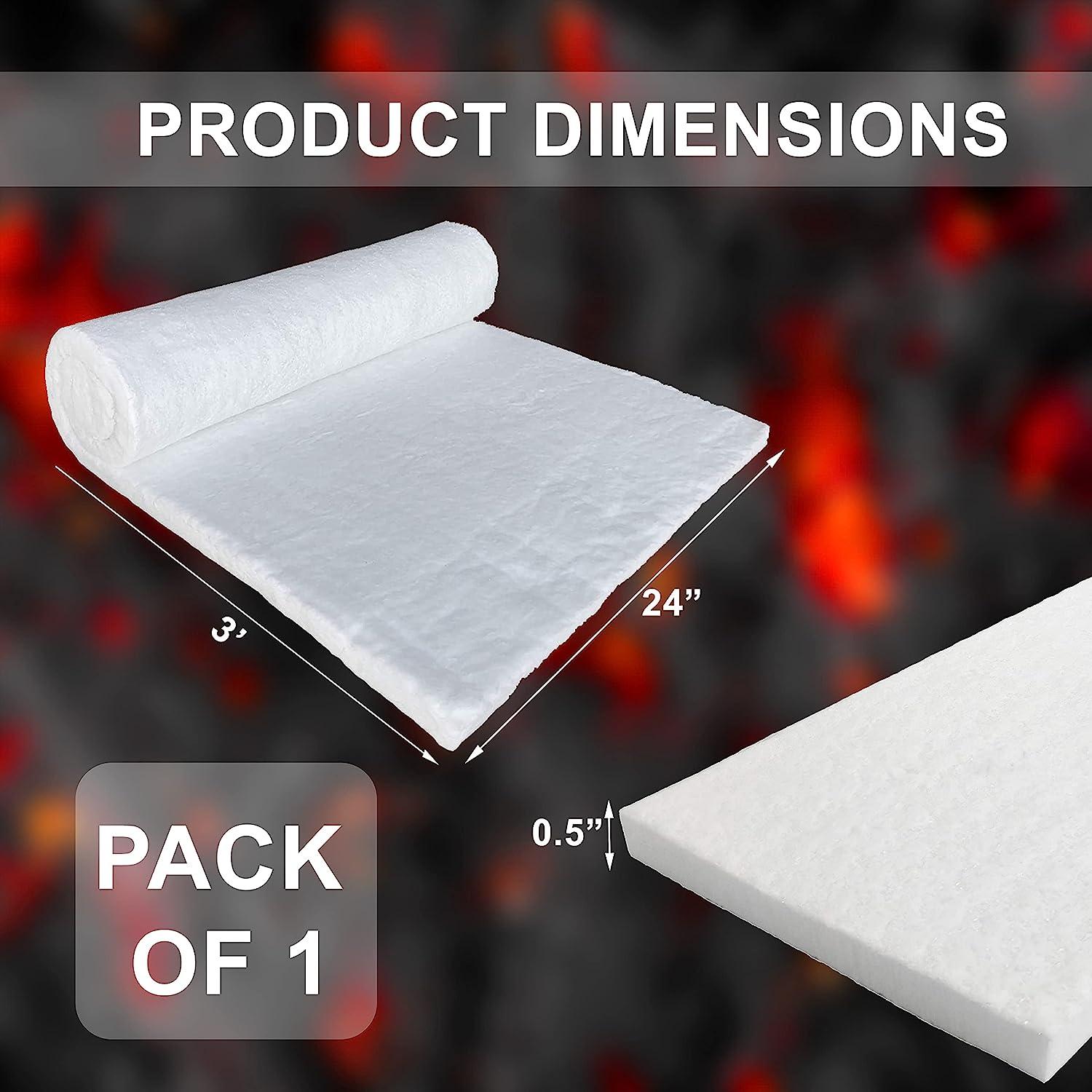 Ceramic Fiber Insulation Blanket,1/2 24 x 24, 2600F #8,Fireproof  Insulation