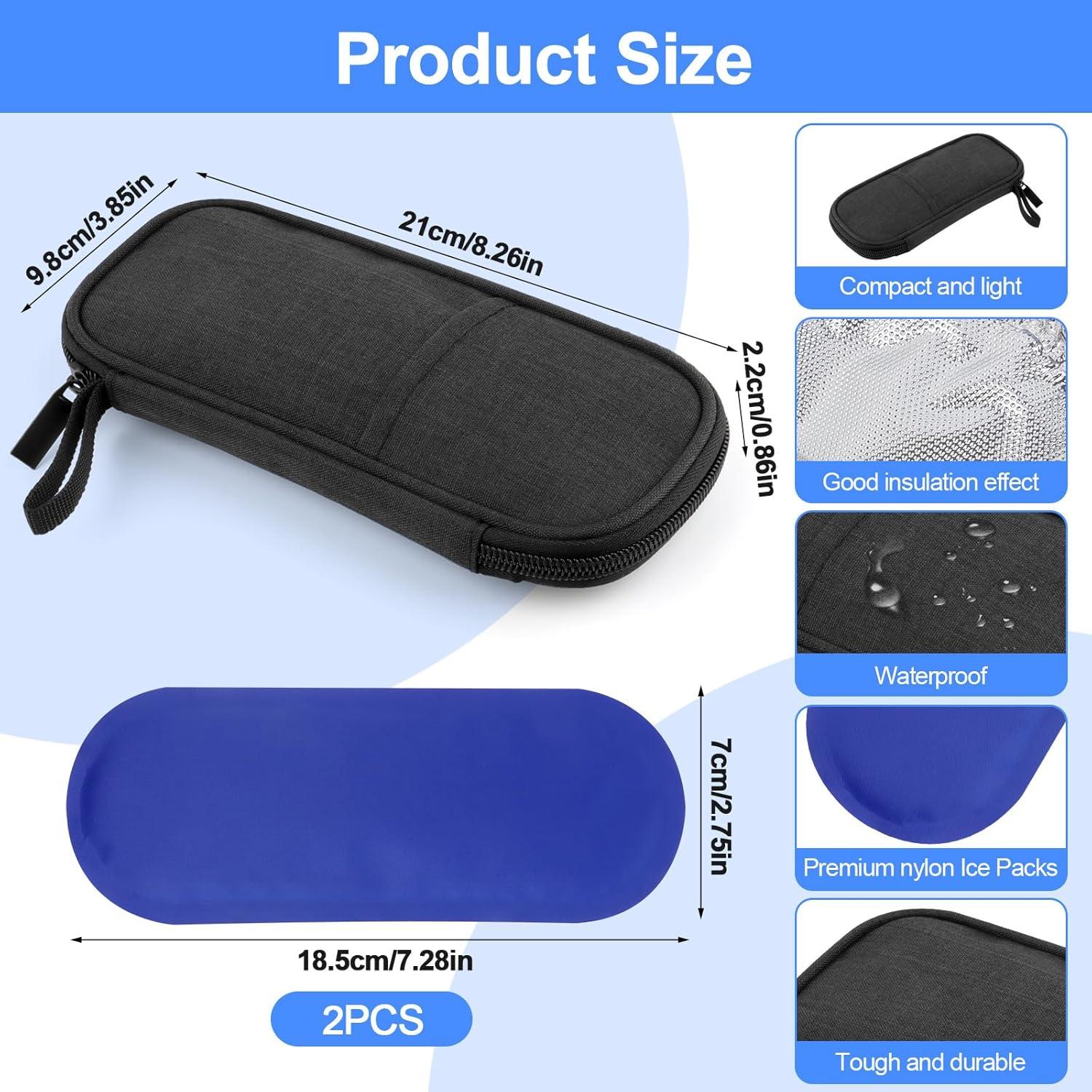 MEDMAX Insulin Kühltasche Mit 2 Kühlakkus - Diabetiker Tasche Wasserabweisend Isolierte