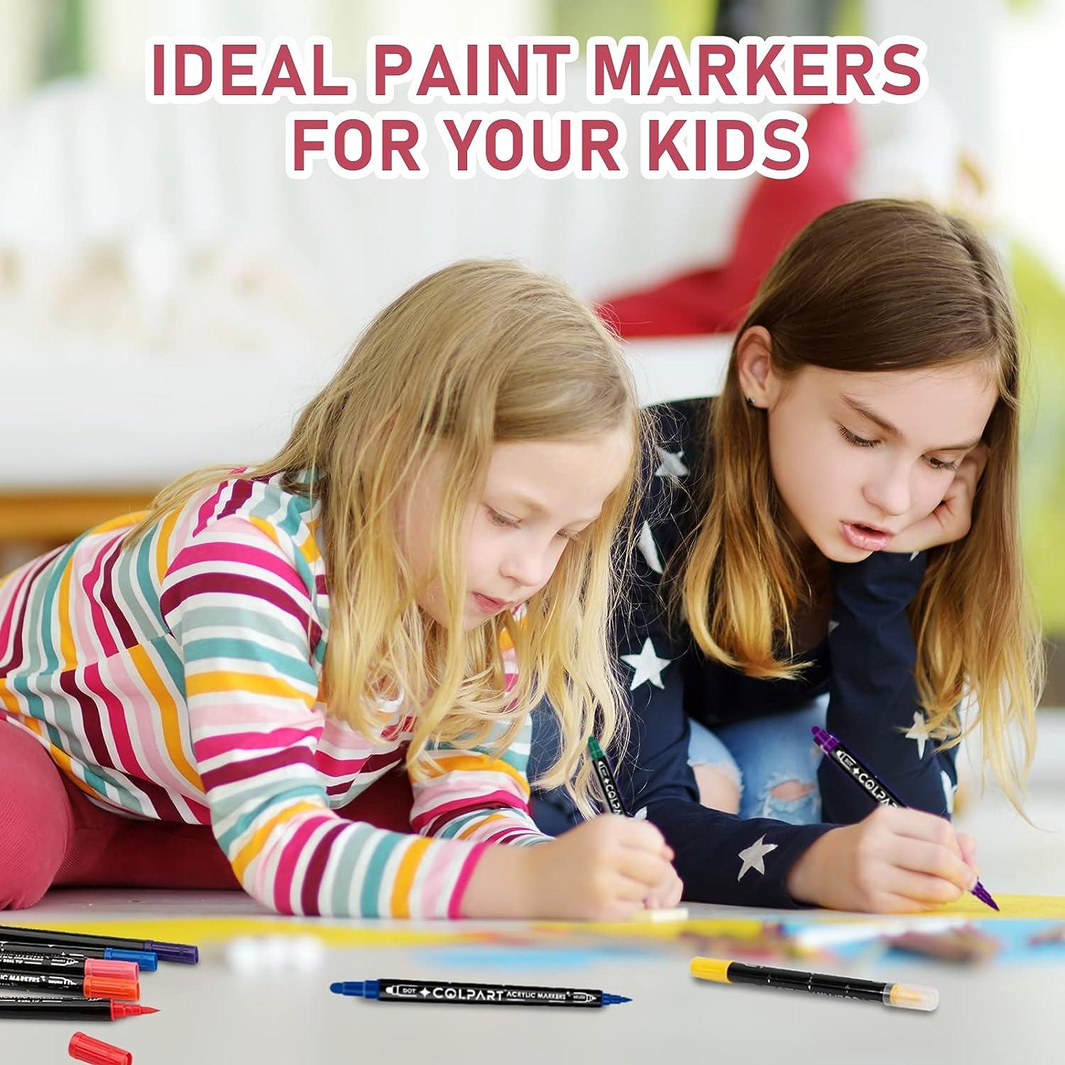 Acrylic Paint Markers, 26 Colors Dual Tip Paint Pens For Rock