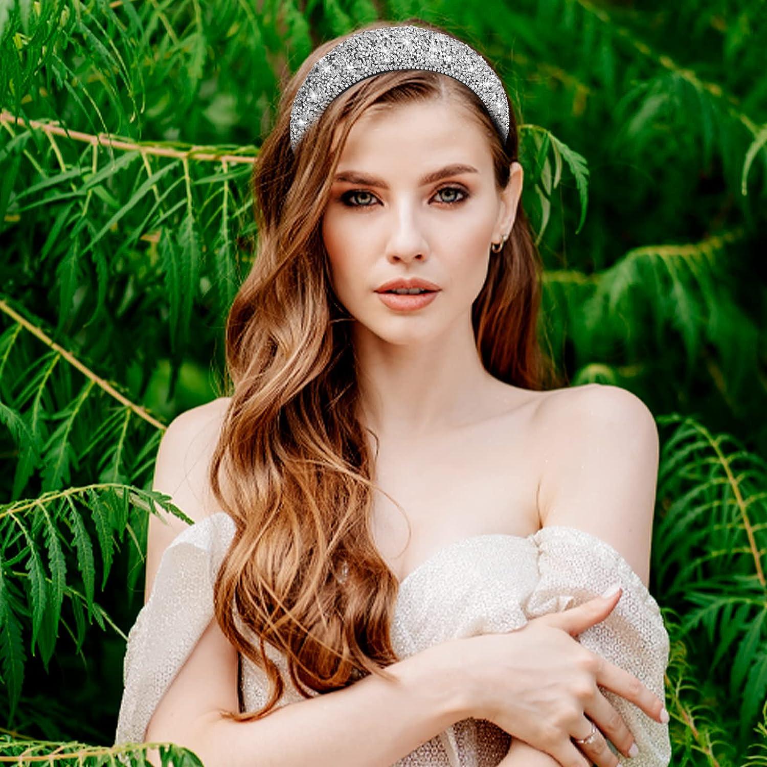 Sibba Tiara's Kroonprinses Kristal Strass Kroon Bruids Bruiloft Hoofdband Koningin Haaraccessoires Dames Dames Cadeaus Decoratie Verjaardag Gala Vakantie Valentijn Kostuum Feest Viering (Goud