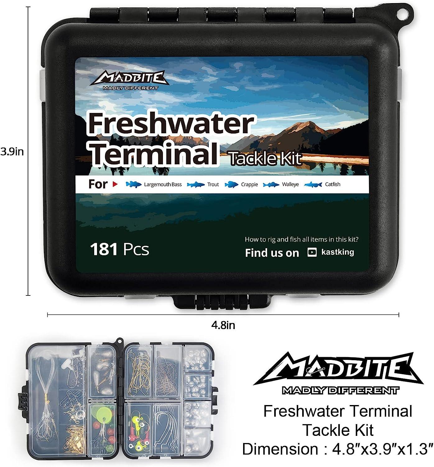 MadBite 181/196/214pcs Terminal Tackle Kits, Fresh and Saltwater