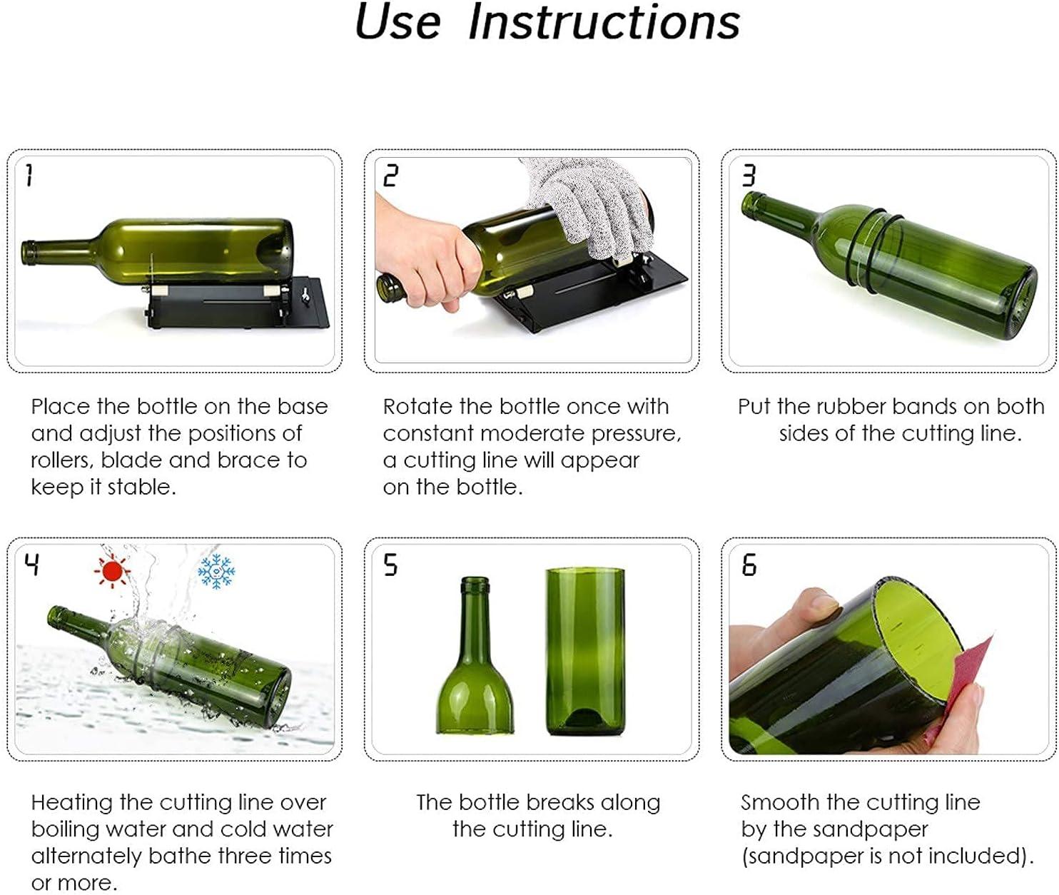 Glass Bottle Cutter Wine Bottle Cutter Glass Cutting Kit 19-piece Upgraded  Version Square and Round Wine Beer Glass Sculpture Cutter Used to Make  Square Lights Candle Lights Vases Etc.