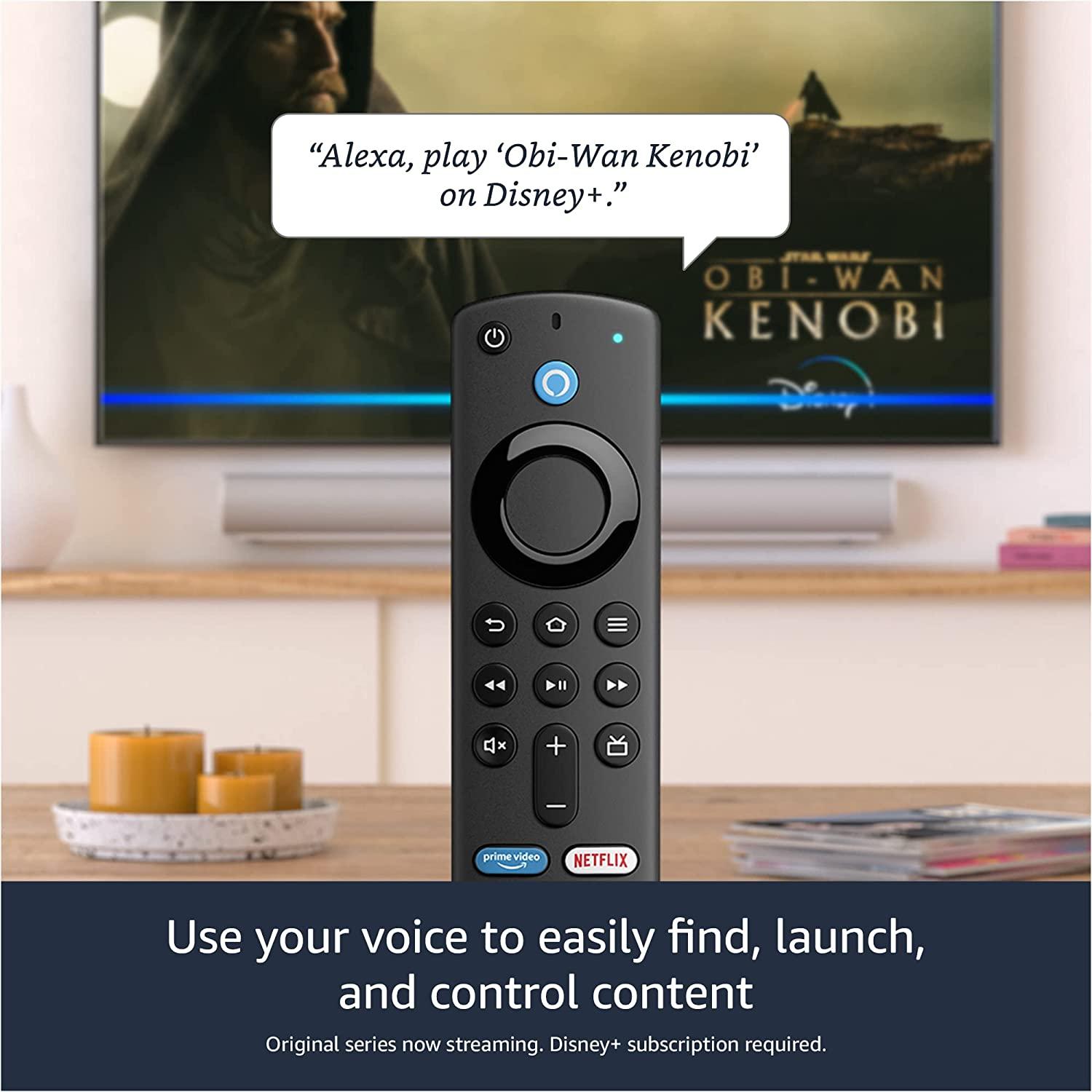 Fire TV Stick 4K streaming device with latest Alexa Voice