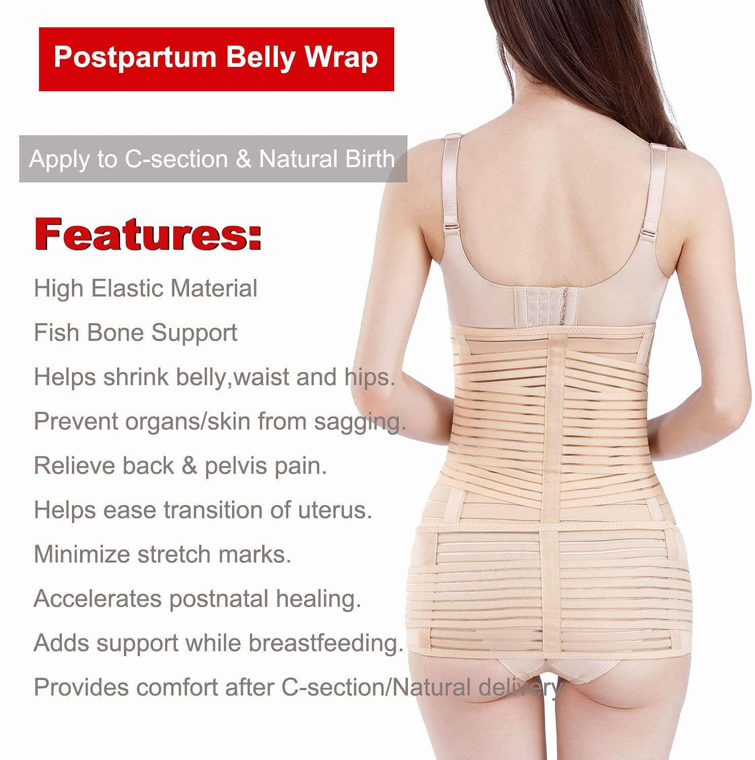 ChongErfei 2 in 1 Postpartum Belly Wrap Support Recovery Belt