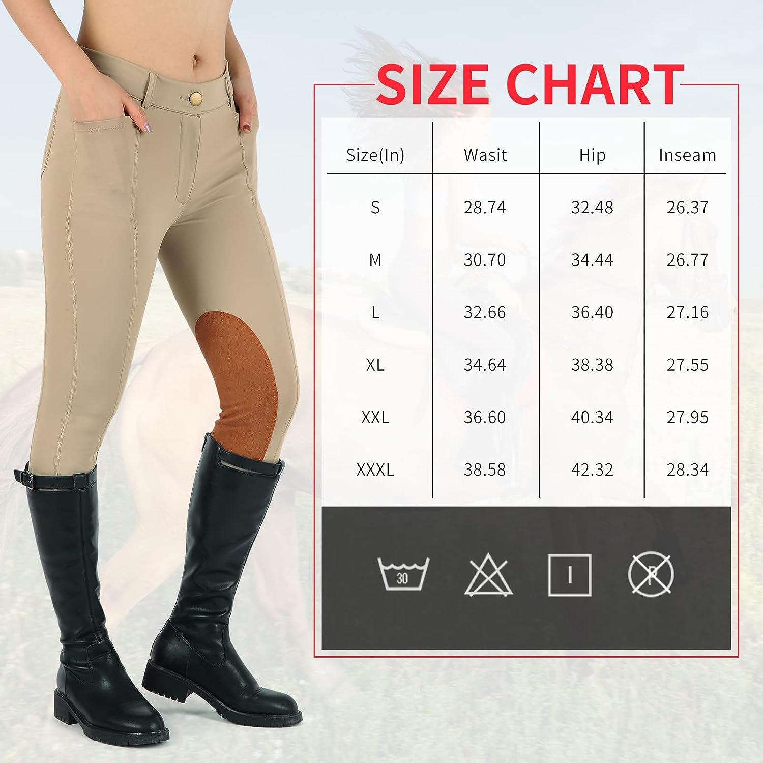 Buy VISALY Women's Riding Tights High Waist Breeches Equestrian Horse  Riding Pants Active Legging with Pockets Belt Loops, Large at Amazon.in
