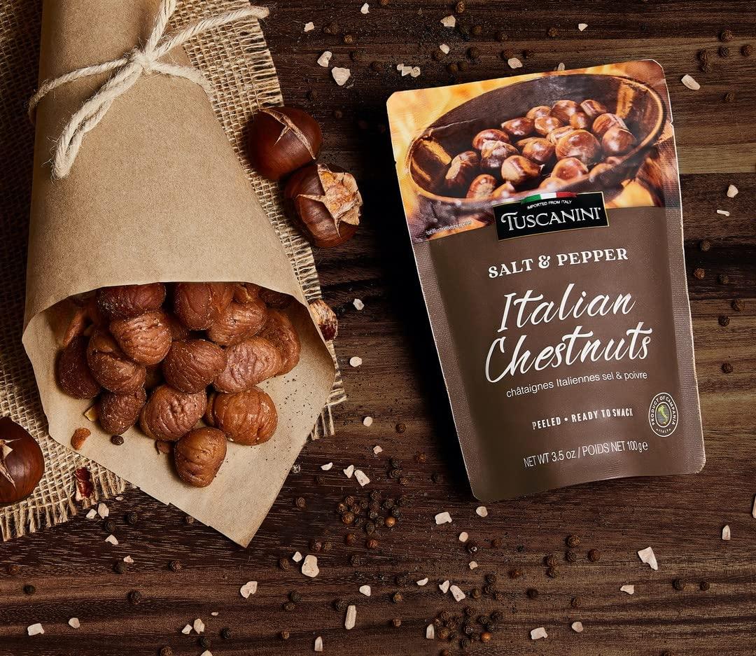 Tuscanini Premium Italian Chestnuts Seasoned with Salt & Pepper 3.5oz