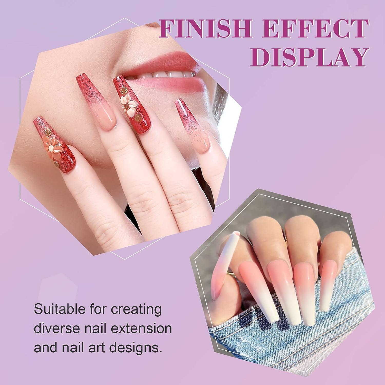 Amazon.com: Long Fake Nails Coffin Press on Nails Pink French Tip False  Nails with 3D Butterfly Pearl Floral Charm Glue on Nails Designs Artificial Acrylic  Nails Full Cover Nail for Women and