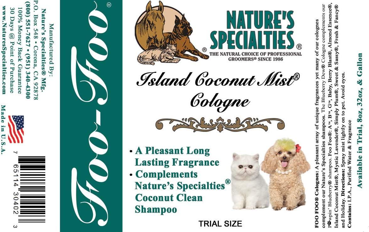 Nature's Specialties Foo Foo Island Coconut Cologne for Dogs Cats, Non