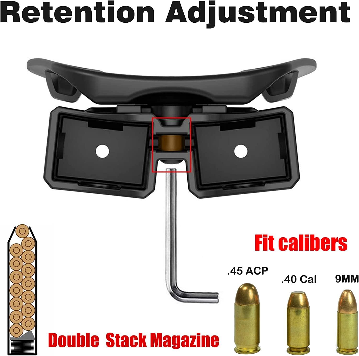 Universal Mag Carrier9mm.40 Double Stack9mm.40 Single Stack.45ACP Double  Stack.45ACP Single Stack MagsAdjustable Retention Magazine Holster  Universal Mag Holster B-9mm.40 Single Stack Mag Holster(MRD)