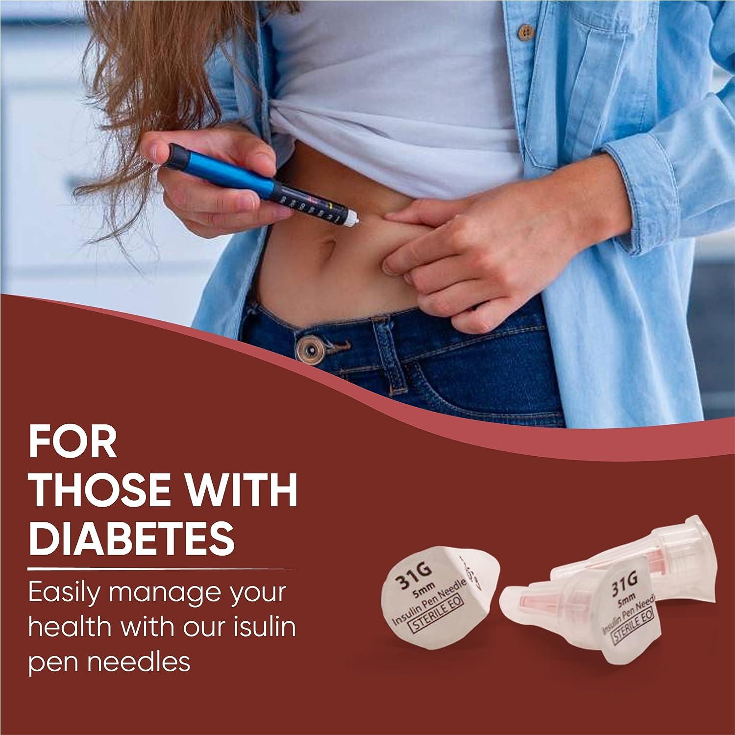Insulin Pen Needle 100 Count (31G 5mm)
