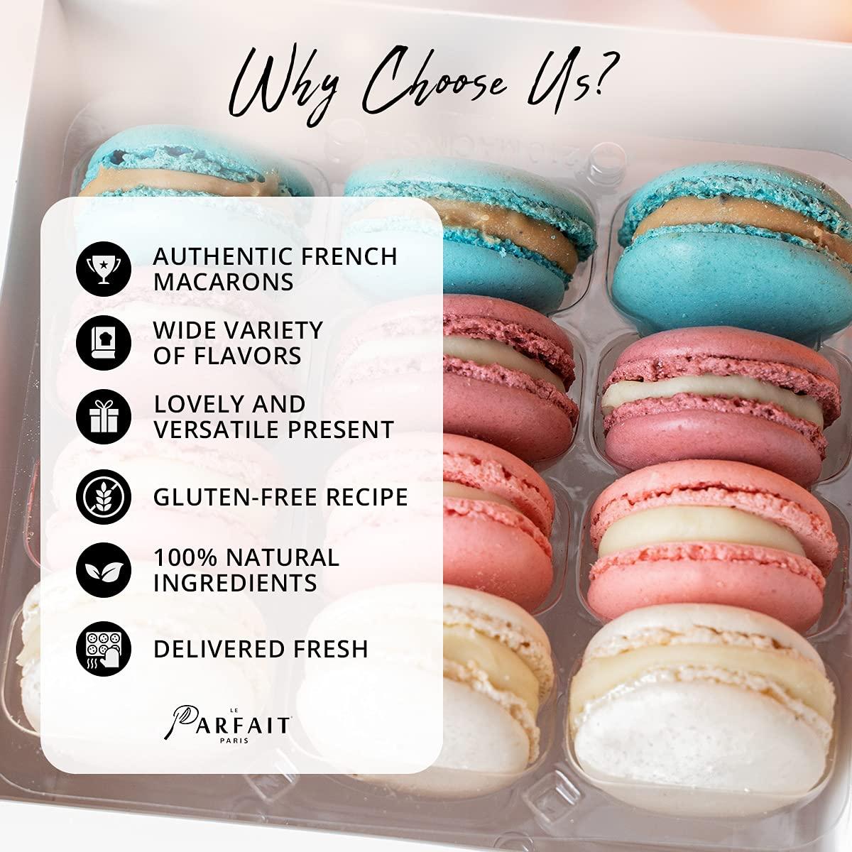 Le Parfait Paris: Garden Bloom French Macarons - Gourmet Desserts Snack Box  for Baby Shower, Birthdays, Mothers