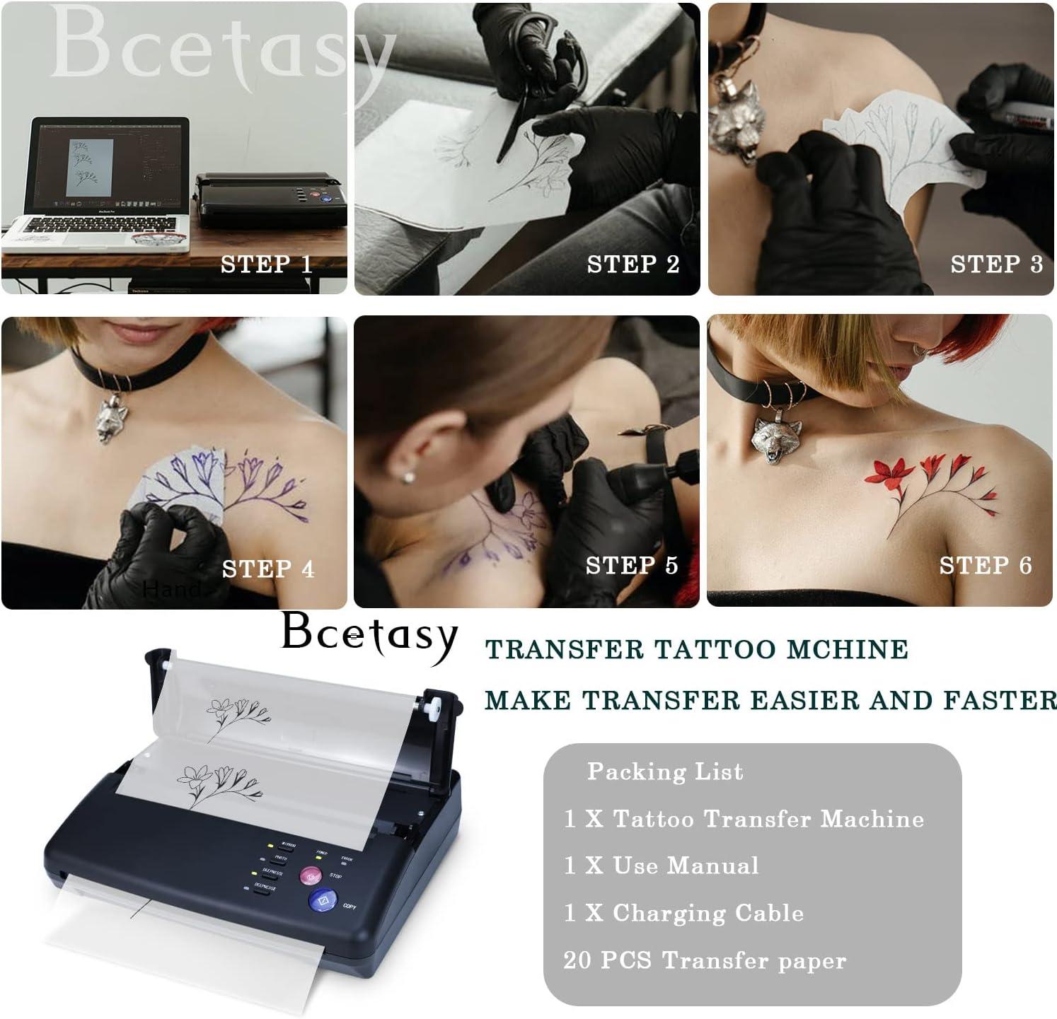  ATOMUS Tattoo Transfer Machine with 20pcs Tattoo Transfer Paper  Portable Tattoo Transfer Stencil Copier Printer (2022 Update Version)