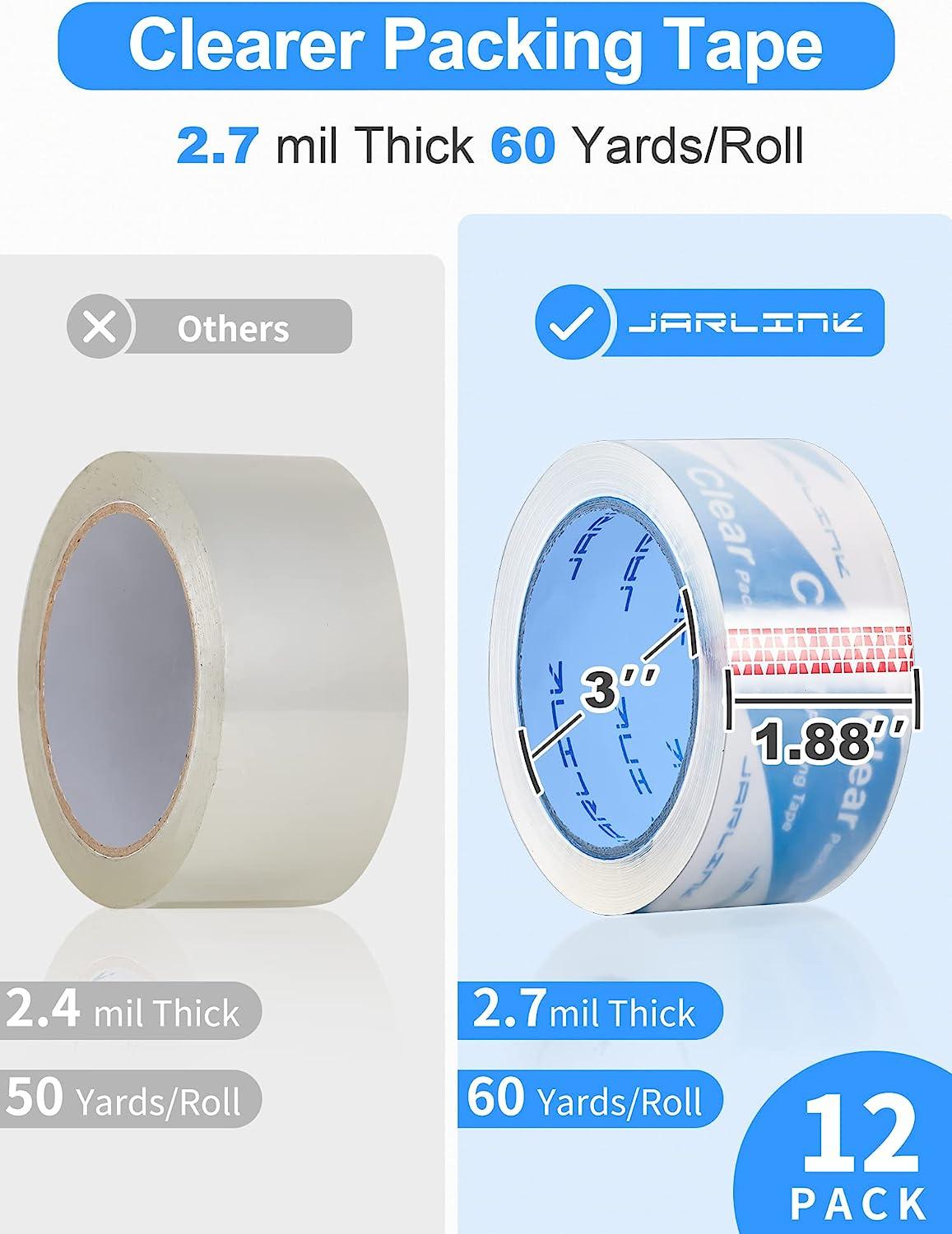 Clear Packing Tape 3 Inch Wide (2.7Mil Thick) - 60 Yards per