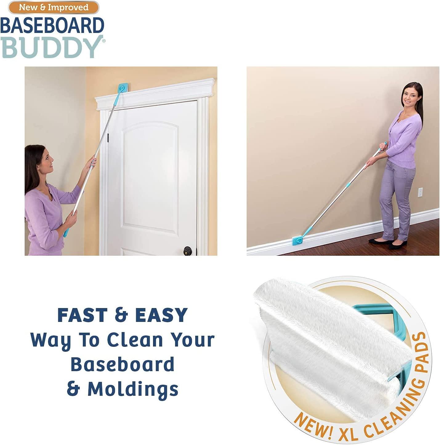 Baseboard Buddy Baseboard & Molding Cleaning Tool! Includes 1 Baseboard  Buddy and 3 Reusable Cleaning Pads, As Seen on TV