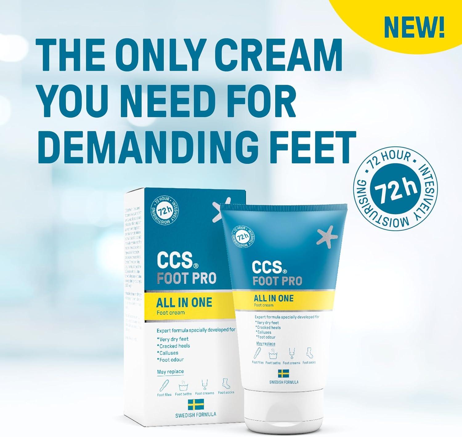 CCS All In One Foot Cream 100ml Foot Pro Cream for Cracked Heels Dry