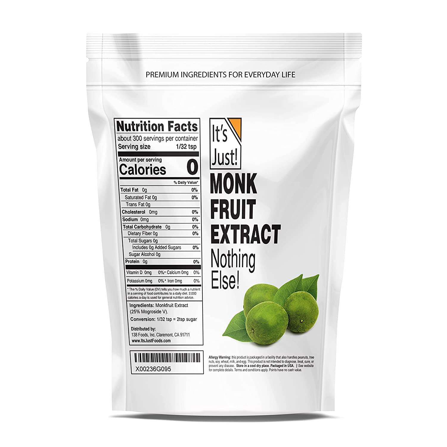 It's Just 100 Monkfruit Extract Powder, Keto Friendly Sweetener