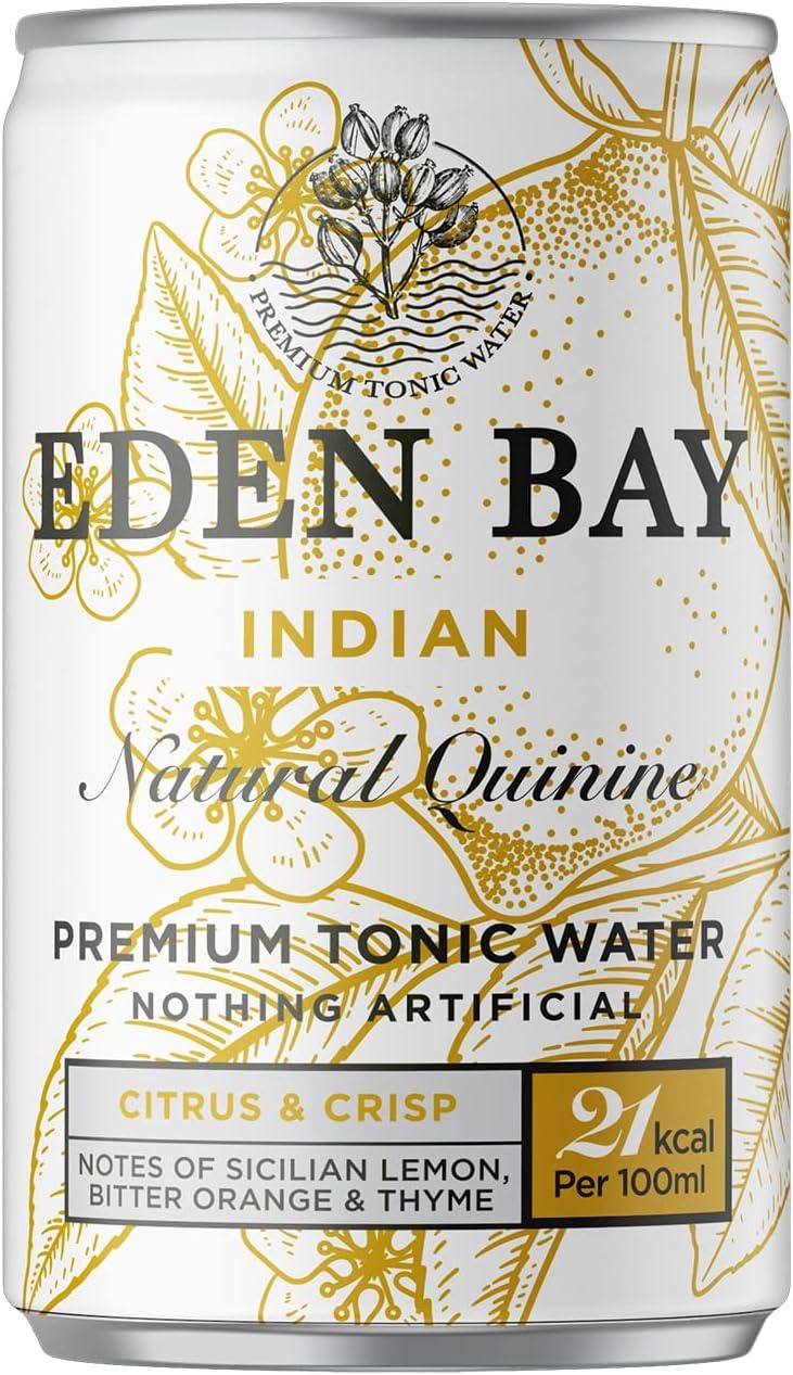 Eden Bay Premium Indian Tonic Water 24 x 150ml cans Great Taste