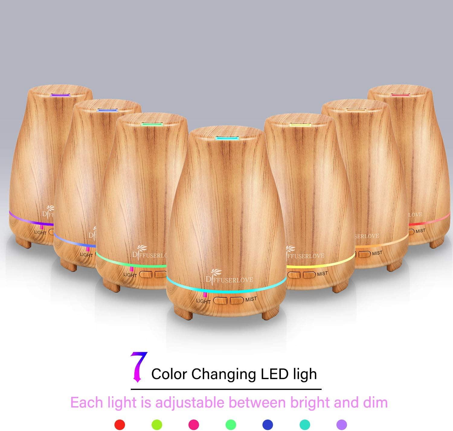 Diffuserlove Essential Oil Diffuser 200ML Ultrasonic Wood Grain Aroma