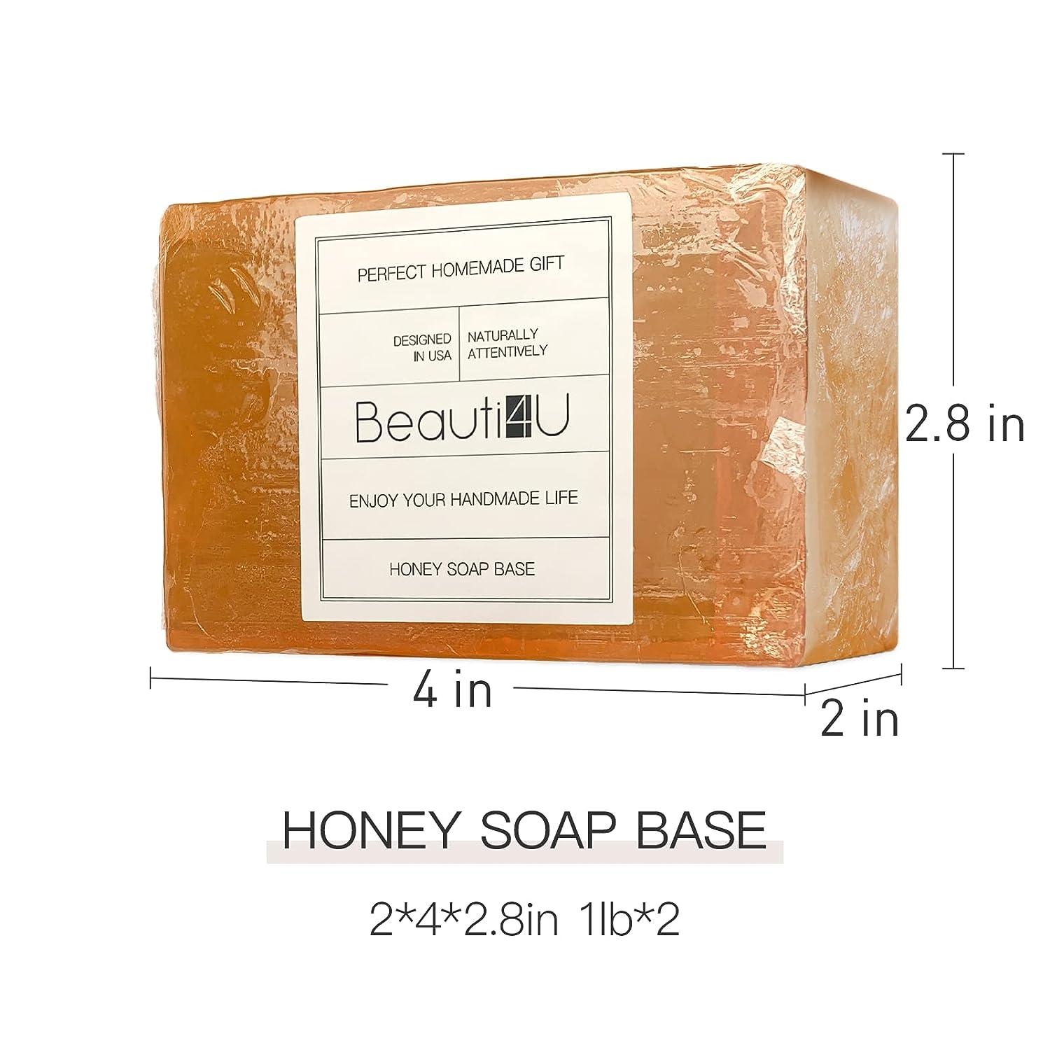 BEAUTI4U 2LB Honey Soap Base - Soap Making Supplies With Soap