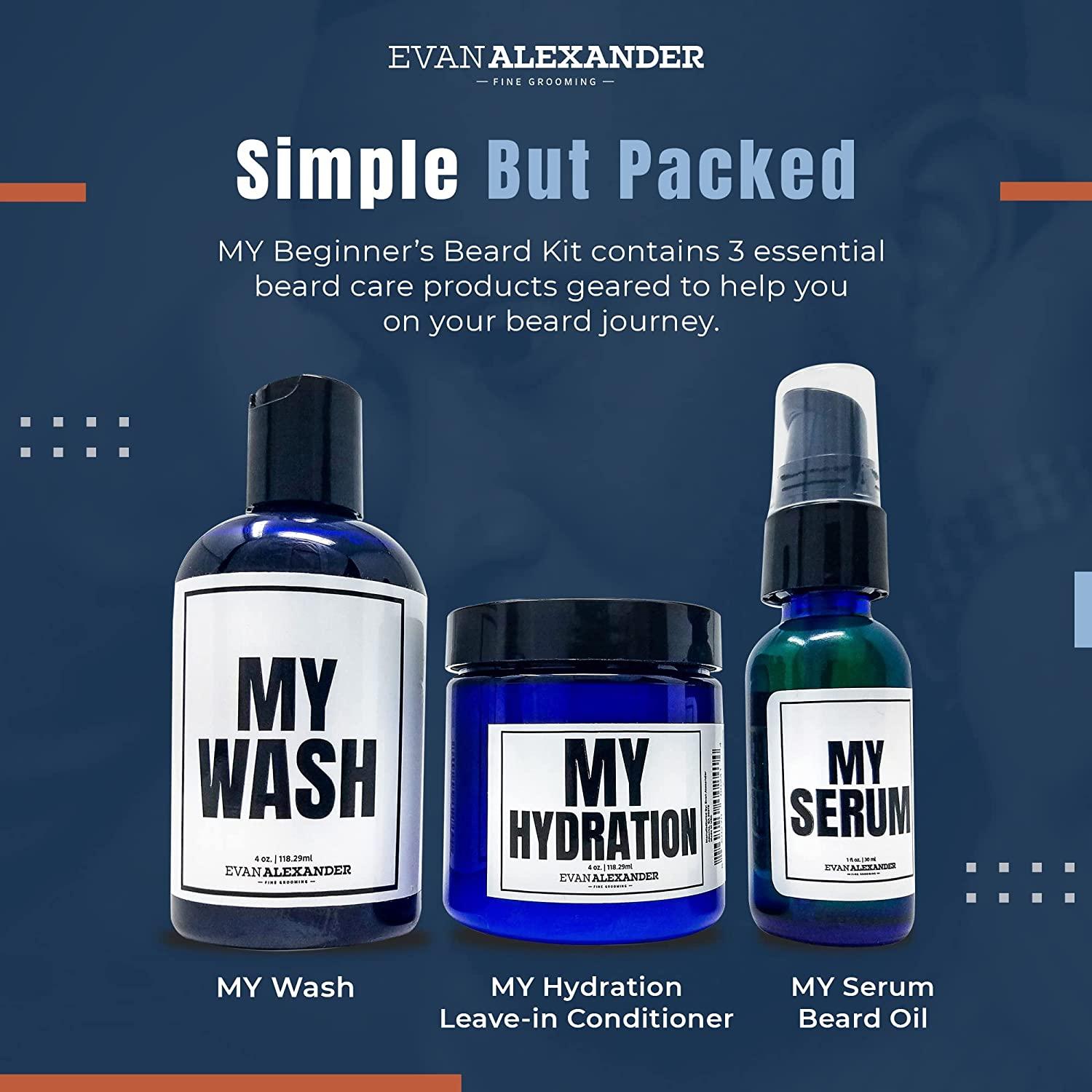 Evan Alexander Grooming MY Beginner’s Beard Kit Hydrates and Moisturizes Beard Growth Kit