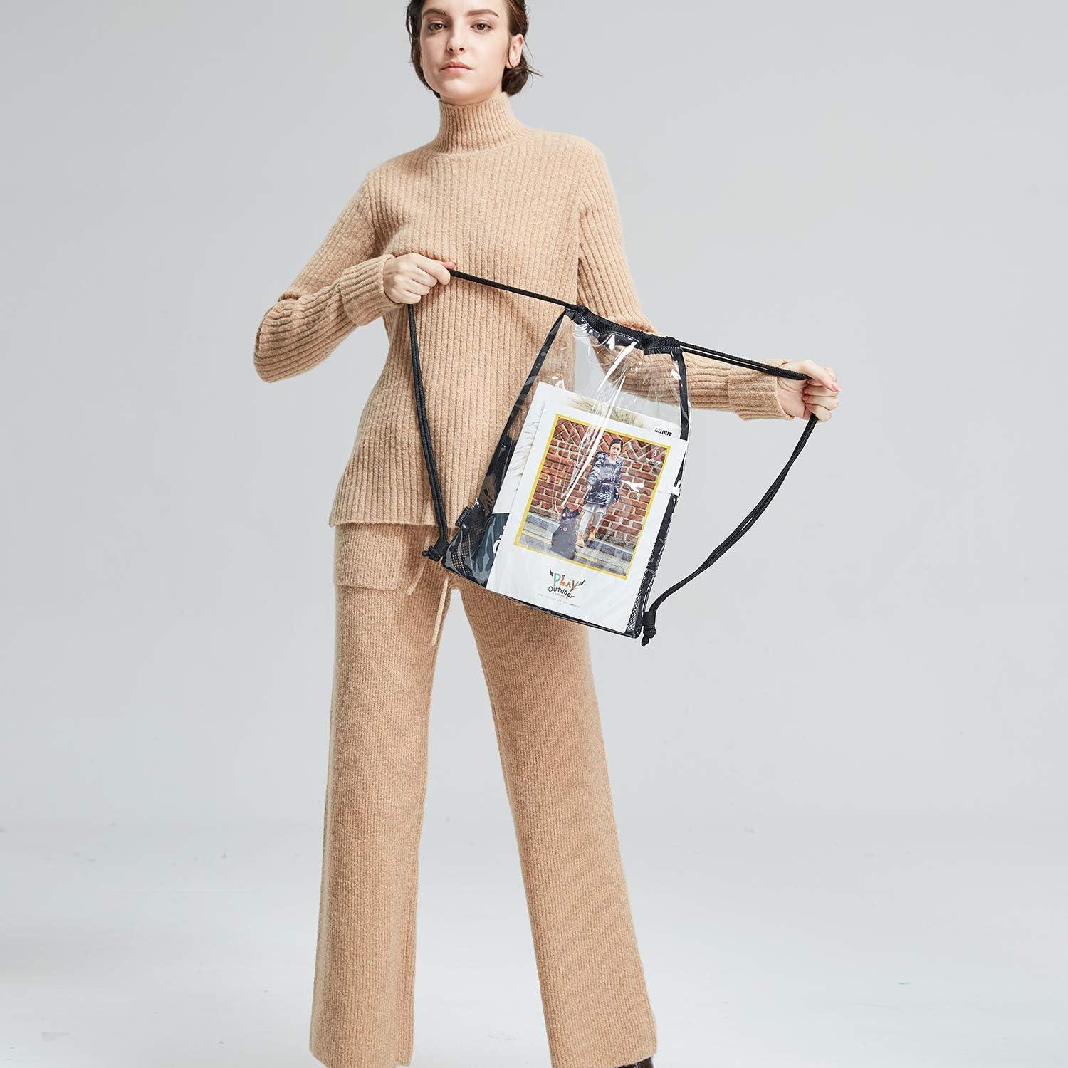 Yorssley Clear Drawstring Backpack string bag see through transparent ...