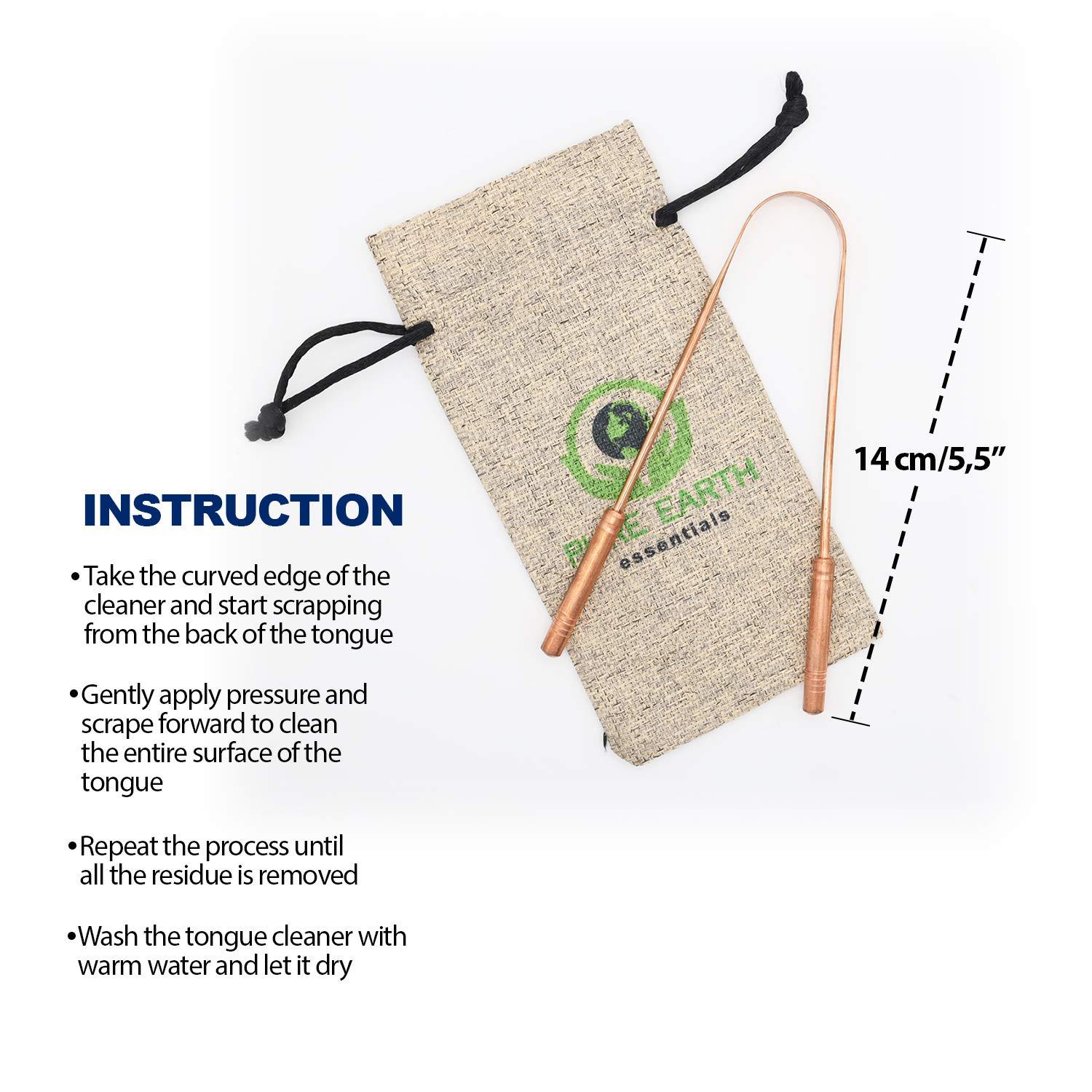 100 Pure Copper Tongue Scraper for Adults Natural Tongue Cleaner