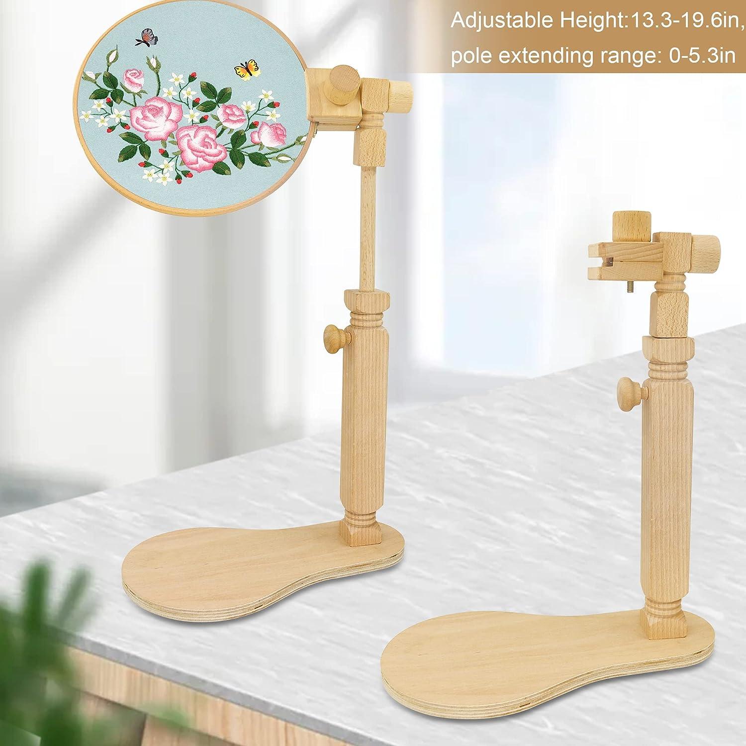 Embroidery Hoop Stand Rotated Wooden Embroidery Stand for Sewing Accessories
