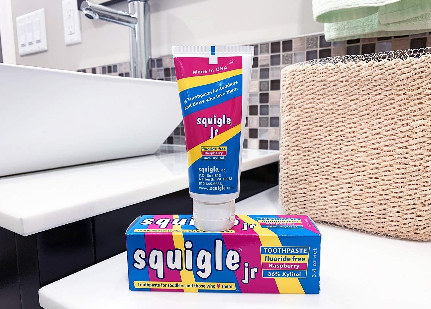 Squigle Jr Toothpaste (for Infants Toddlers) Travel Toothpaste Prevents