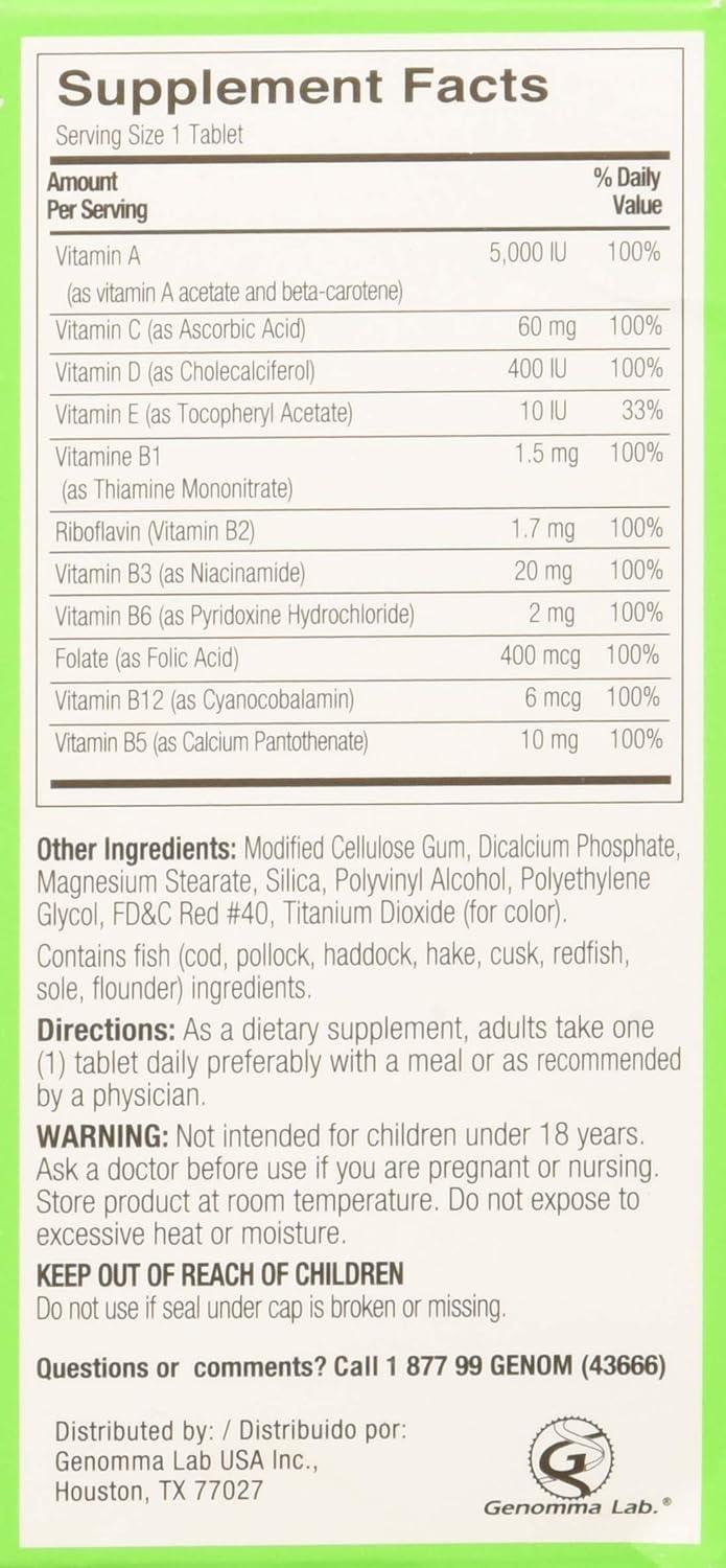 Shot B Energy Multivitamin Supplement 60 Count Green
