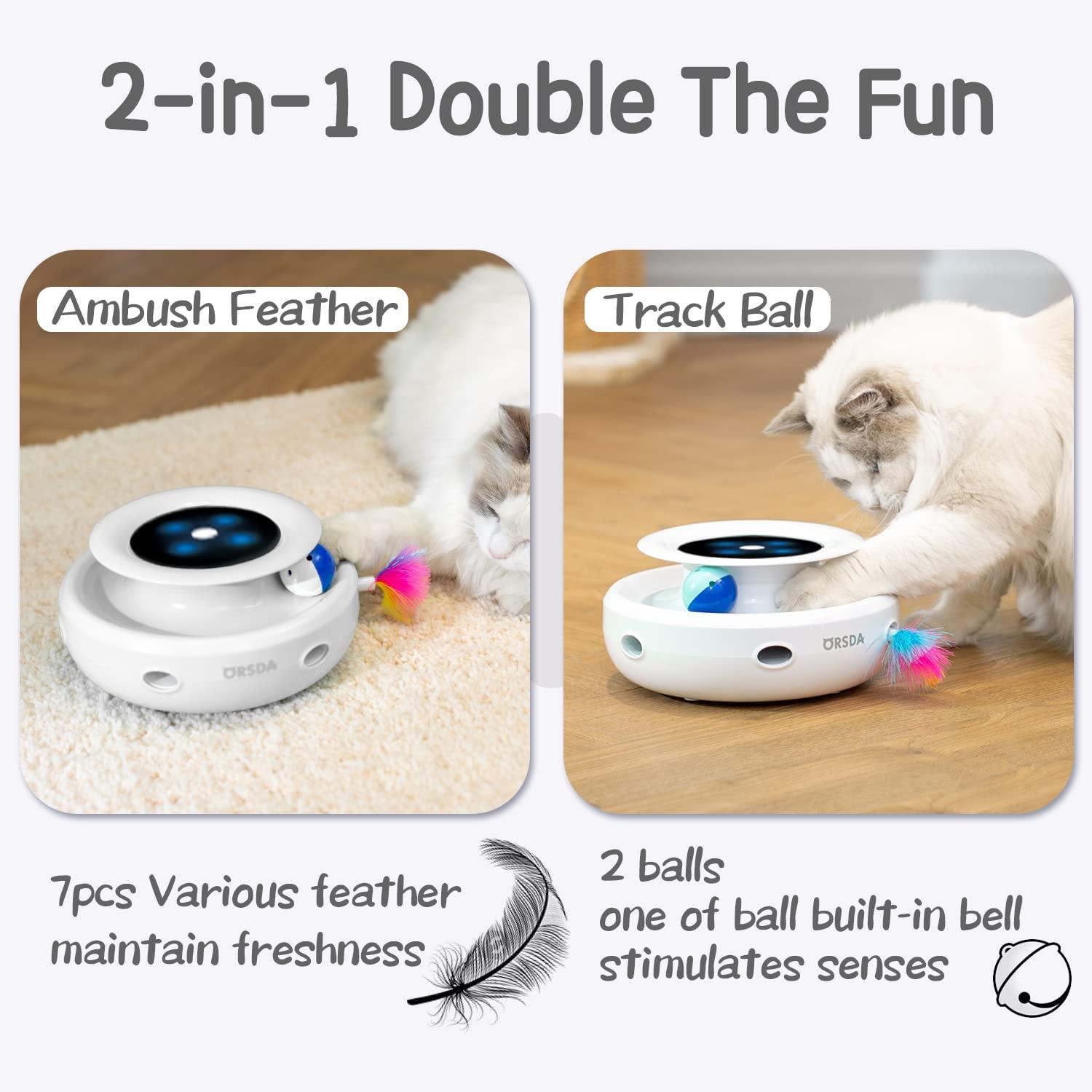 Cat Toys ORSDA 2-in-1 Interactive Cat Toys for Indoor Cats, Cat