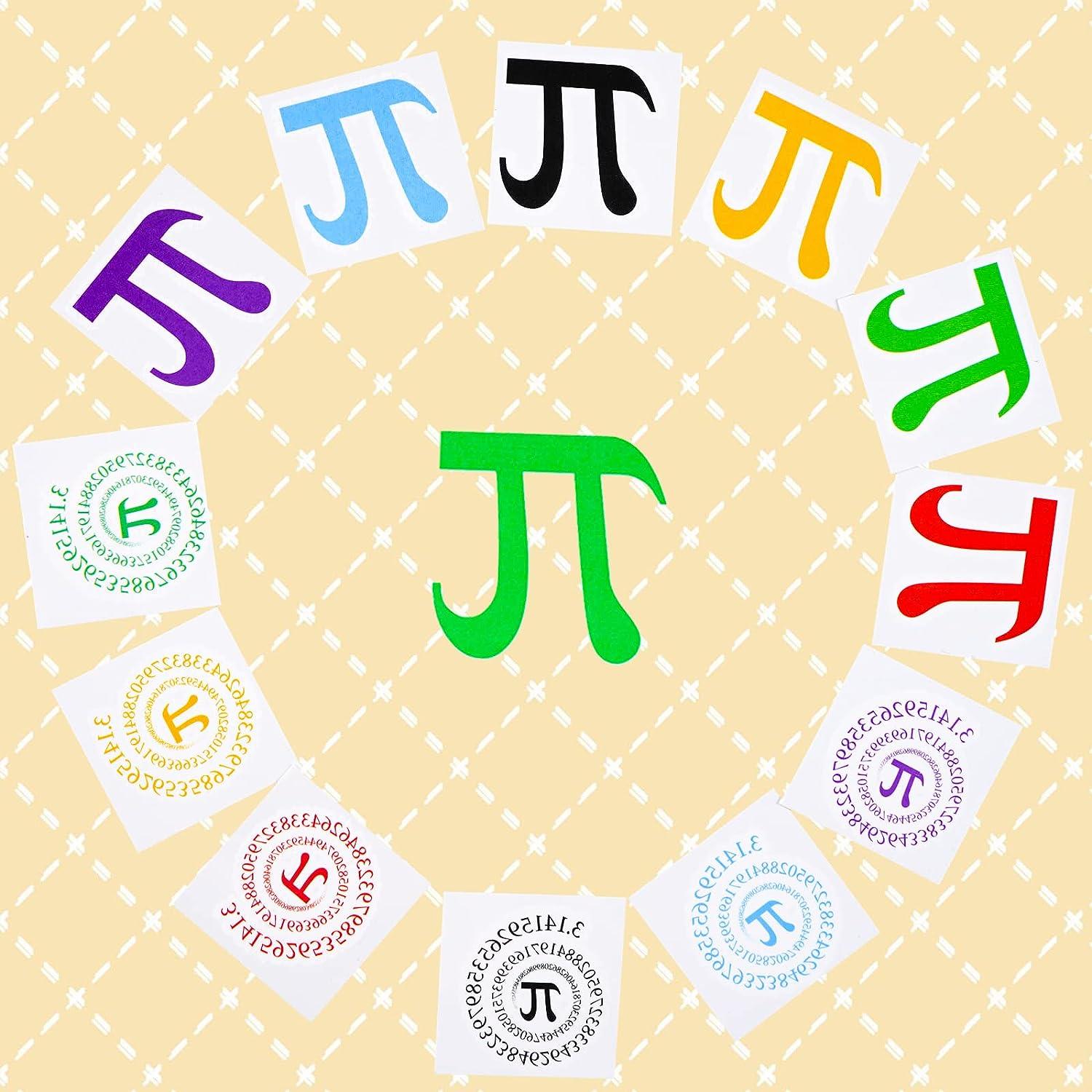 300 Pcs Pi Day Tattoos Bulk Pi Symbol Temporary Tattoos Pi Day Decorations Pi Day Gifts Math
