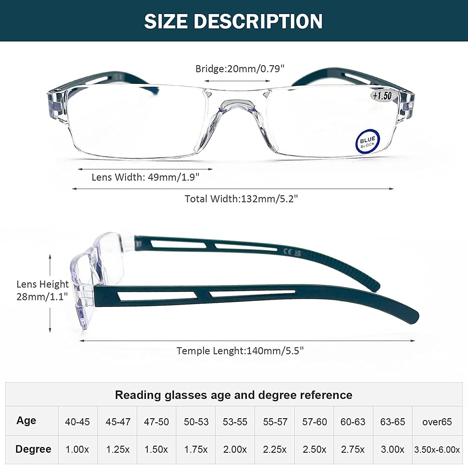 2 Pack Rimless Blue Light Blocking Reading Glasses for Men Women Computer Glasses  Anti Glare Anti Reflection Flexible Rectangular +1.0 