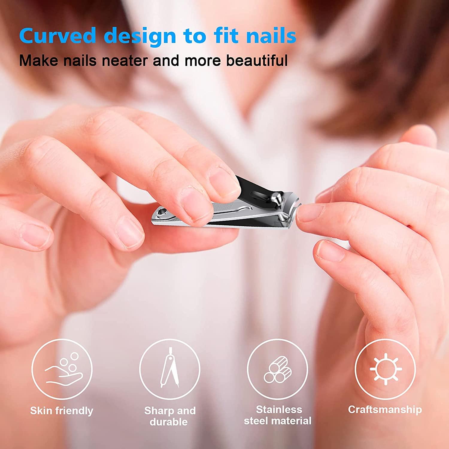 Nail Clippers Set,Premium Sharp Sturdy Stainless Steel Fingernail and  Toenail Clipper Cutters with Nail File,Perfect nail clippers for Men & Women