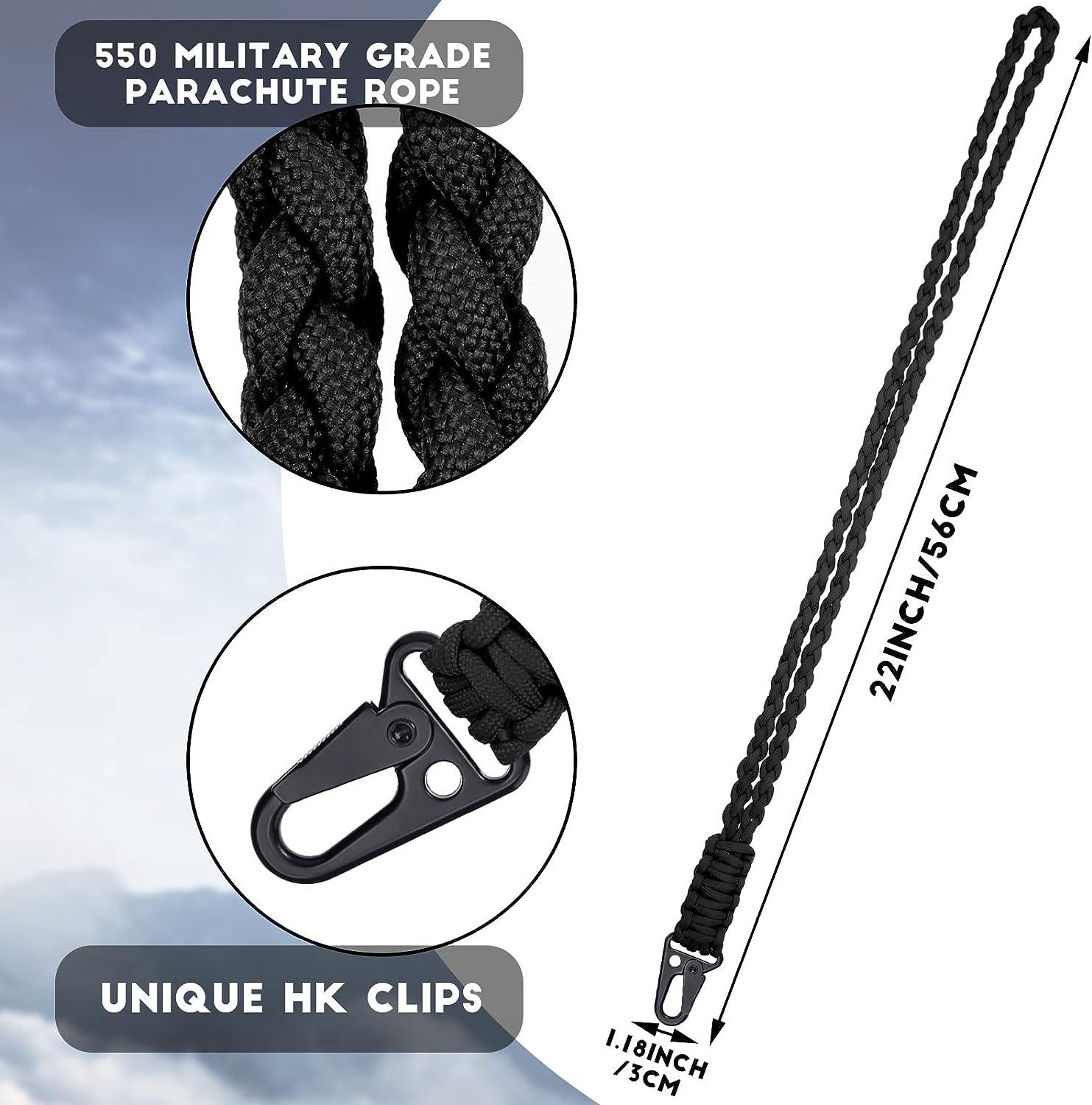 HONZUEN 2 PCS Paracord Sleutelhanger Lanyard, Karabijnhaak, Sleutel Nek Lanyard, Openlucht Sporten, Nekband Polsband, Sleutelarmband, Tactische Riem Geschikt, voor Fluitje Sleutel ID-kaart