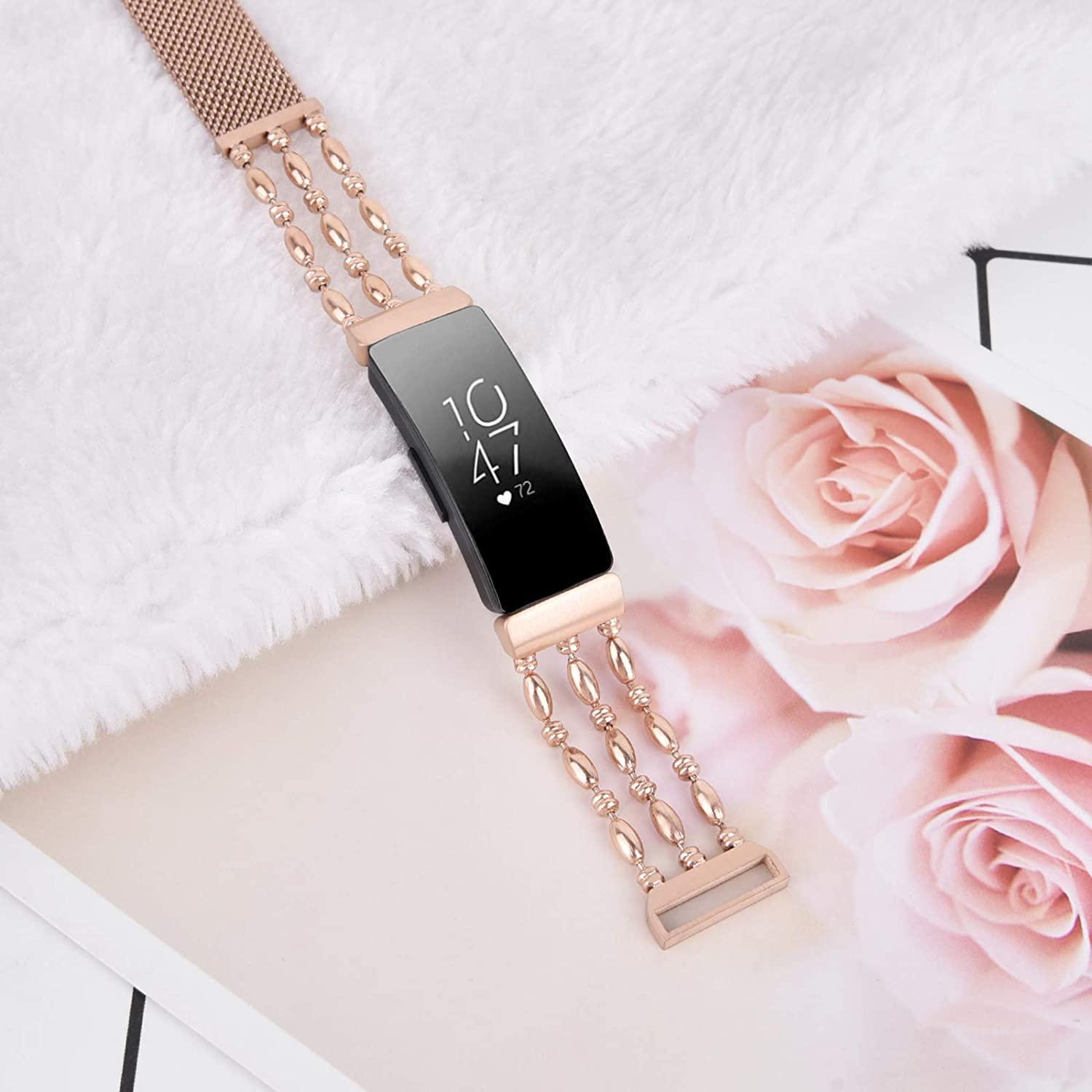 Fitbit Inspire 2 Band Gold & Leather Fitbit Inspire 2 Bracelet