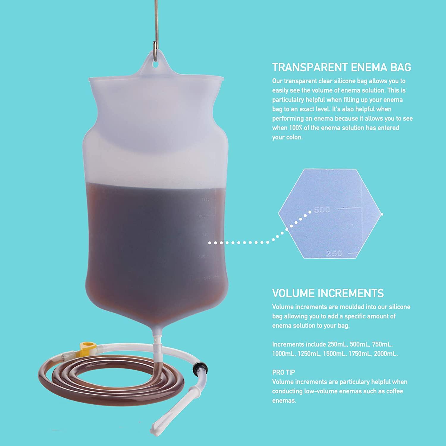 PE Clear Silicone Enema Bag Kit. Suitable for Coffee and Water Colon