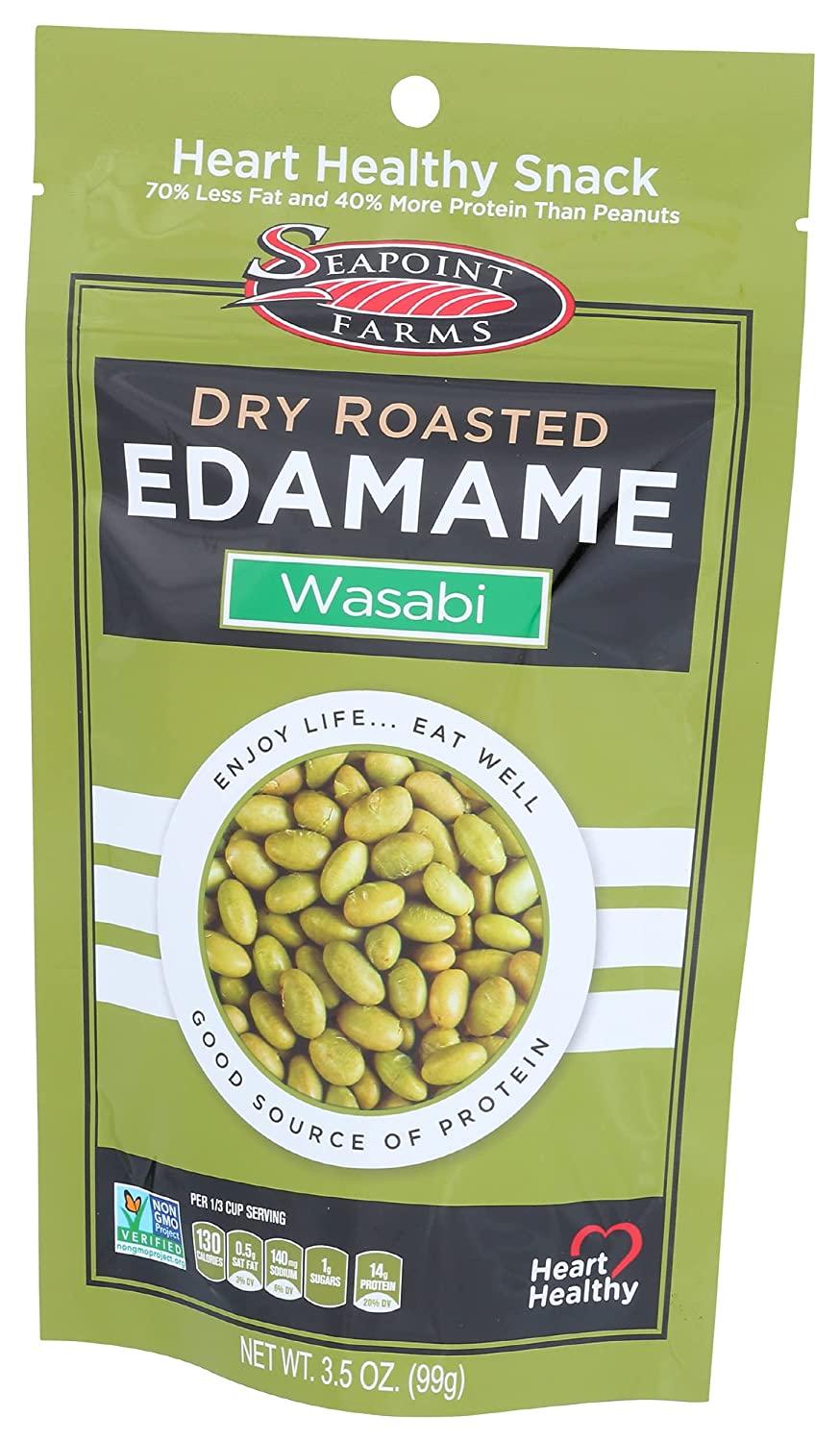 Seapoint Farms Dry Roasted Edamame, Wasabi, 3.5 Oz