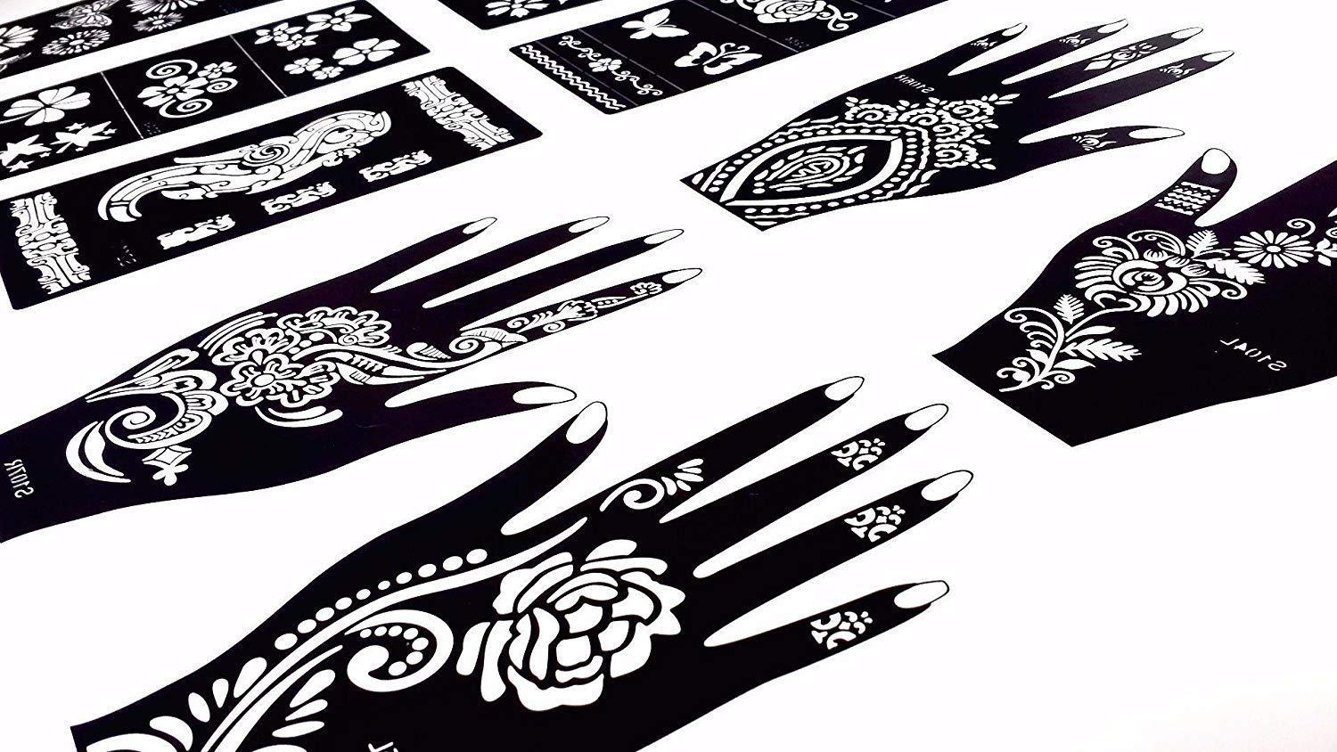Gilded Girl Reusable Henna Tattoo Stencils 10 Sheets Beautiful Body