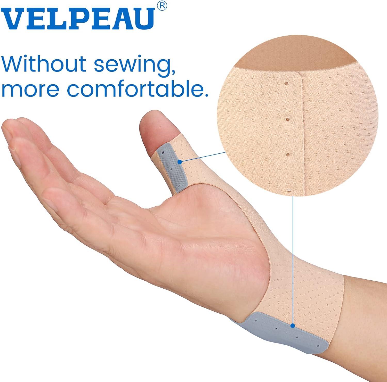 Velpeau Elastic Thumb Support Brace Liner (Pack of 2) - Waterproof Soft  Thumb Compression Sleeve Protector for Relieving Pain Arthritis Joint Pain  Tendonitis Sprains Sports (Small)