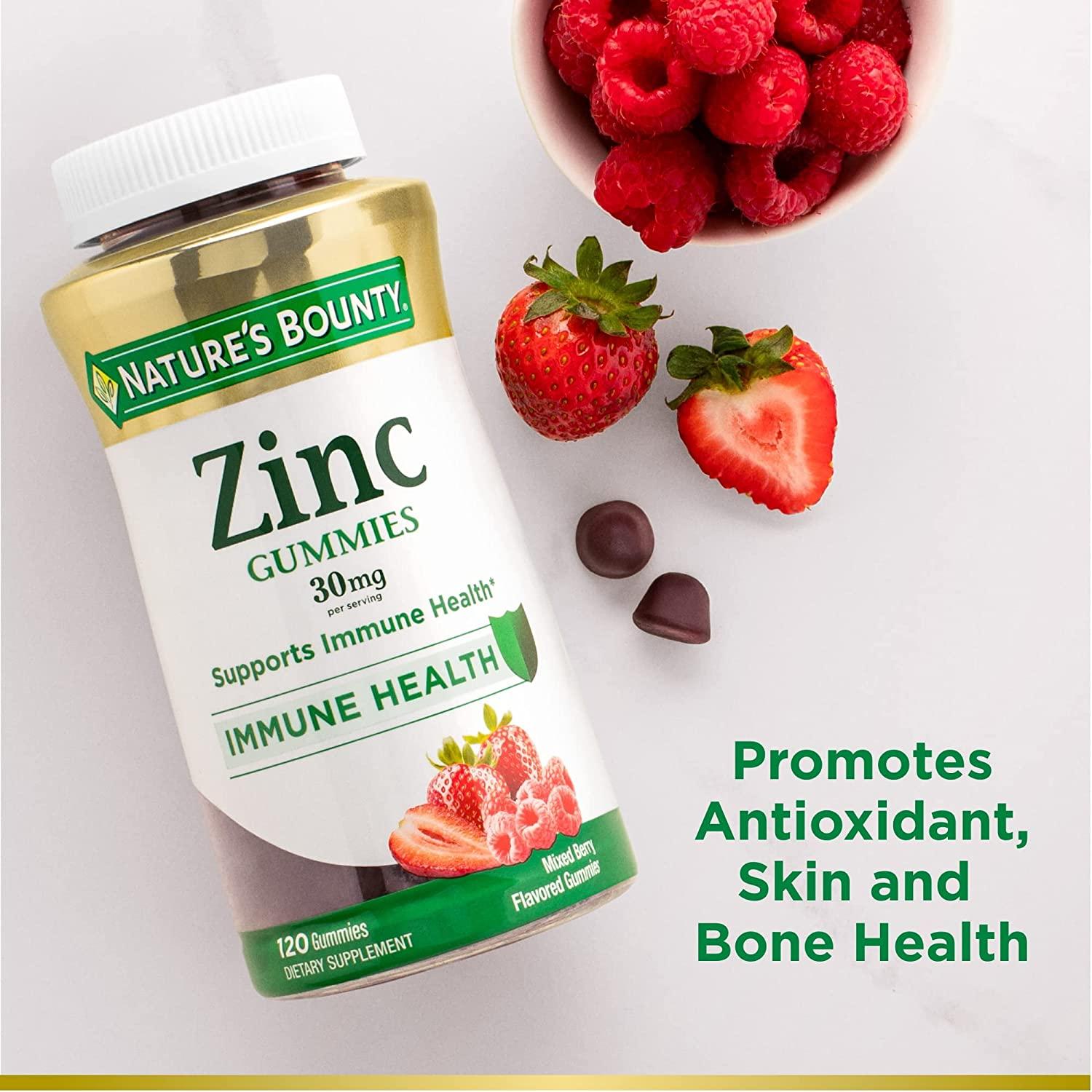 Natures Bounty Zinc Gummies, Immune Support Gummies, Supports Skin