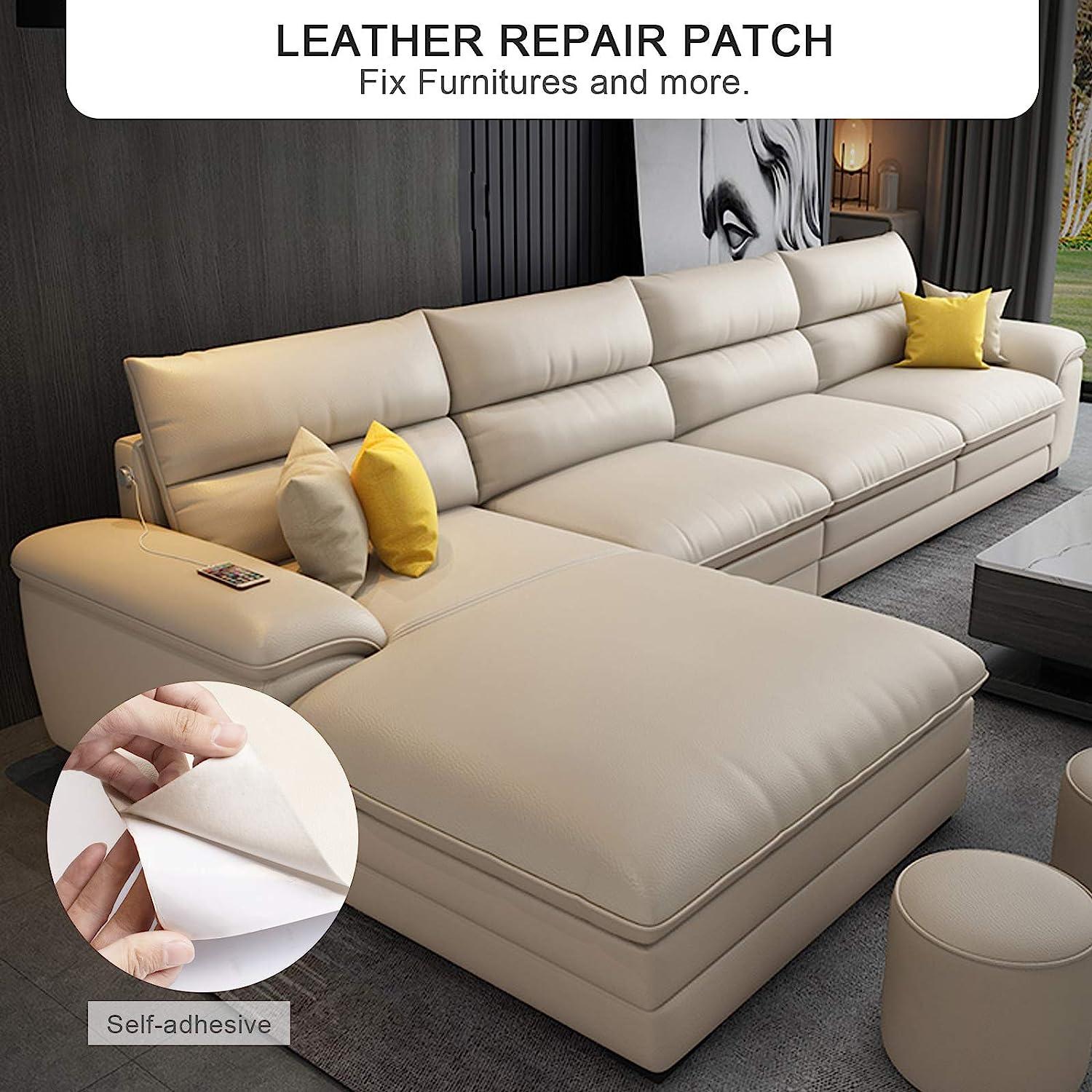 Leather Repair Patch for Couches 17X55inch Large Self-Adhesive refinisher  cuttable reupholster Tape Patches kit for Couch Car Seats Furniture Sofa