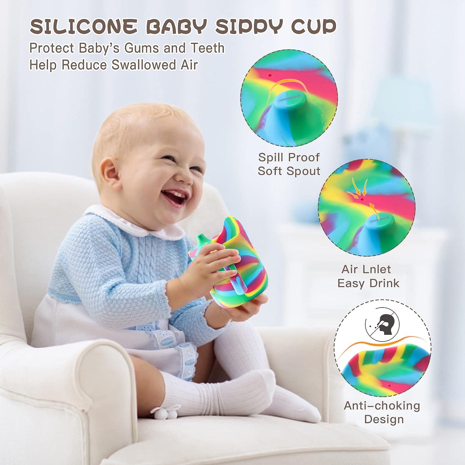 VRCIT Silicone Sippy Cups for Baby, Toddler Training Cup with Handles and  Spout Lid, Infants Spill P…See more VRCIT Silicone Sippy Cups for Baby